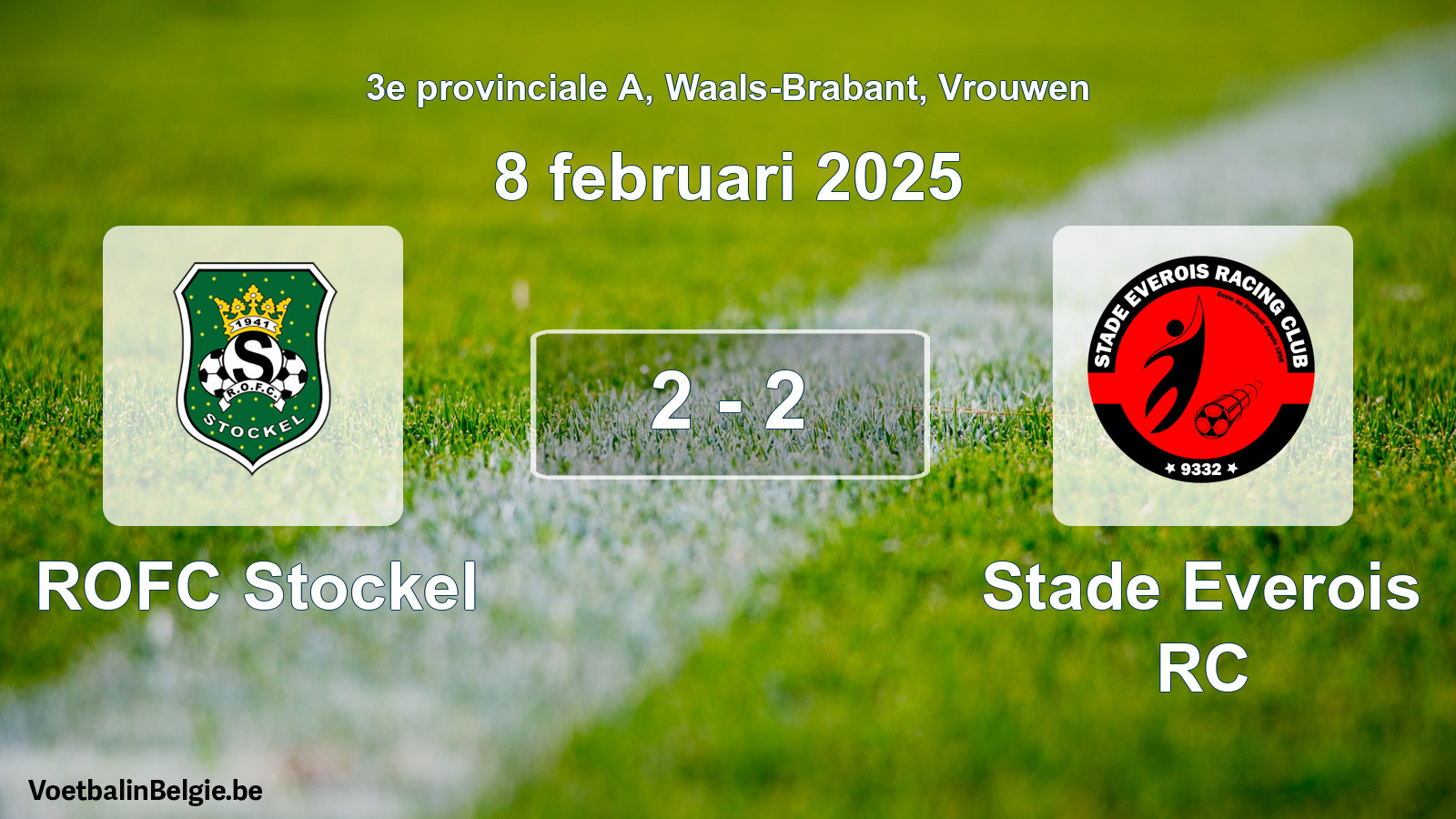 Gespeelde wedstrijd vrouwenvoetbal: ROFC Stockel - Stade Everois RC 2 - 2 (8 februari 2025)