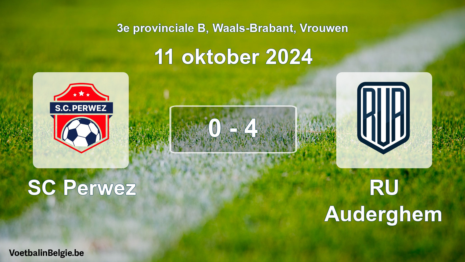 Played match women football: SC Perwez - RU Auderghem 0 - 4 (11 October 2024)