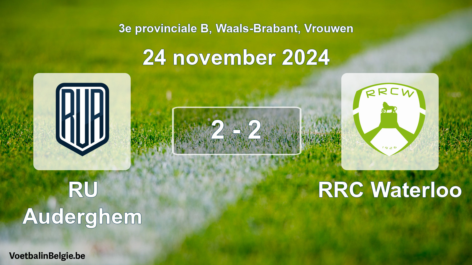 Gespeelde wedstrijd vrouwenvoetbal: RU Auderghem - RRC Waterloo 2 - 2 (24 november 2024)