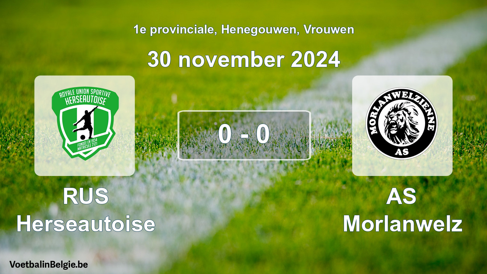 Gespeelde wedstrijd vrouwenvoetbal: RUS Herseautoise - AS Morlanwelz 0 - 0 (30 november 2024)