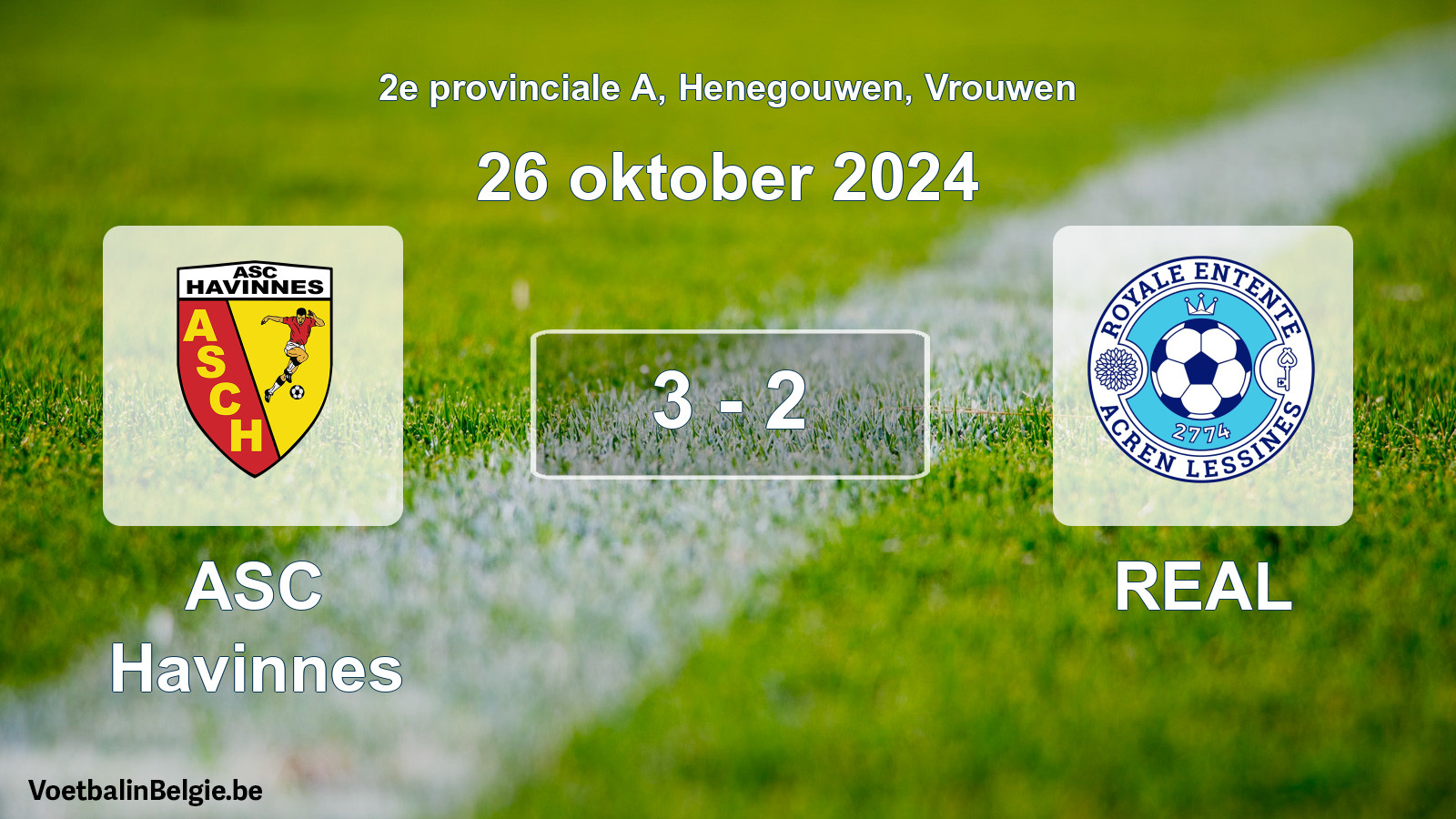Gespeelde wedstrijd vrouwenvoetbal: ASC Havinnes - REAL 3 - 2 (26 oktober 2024)