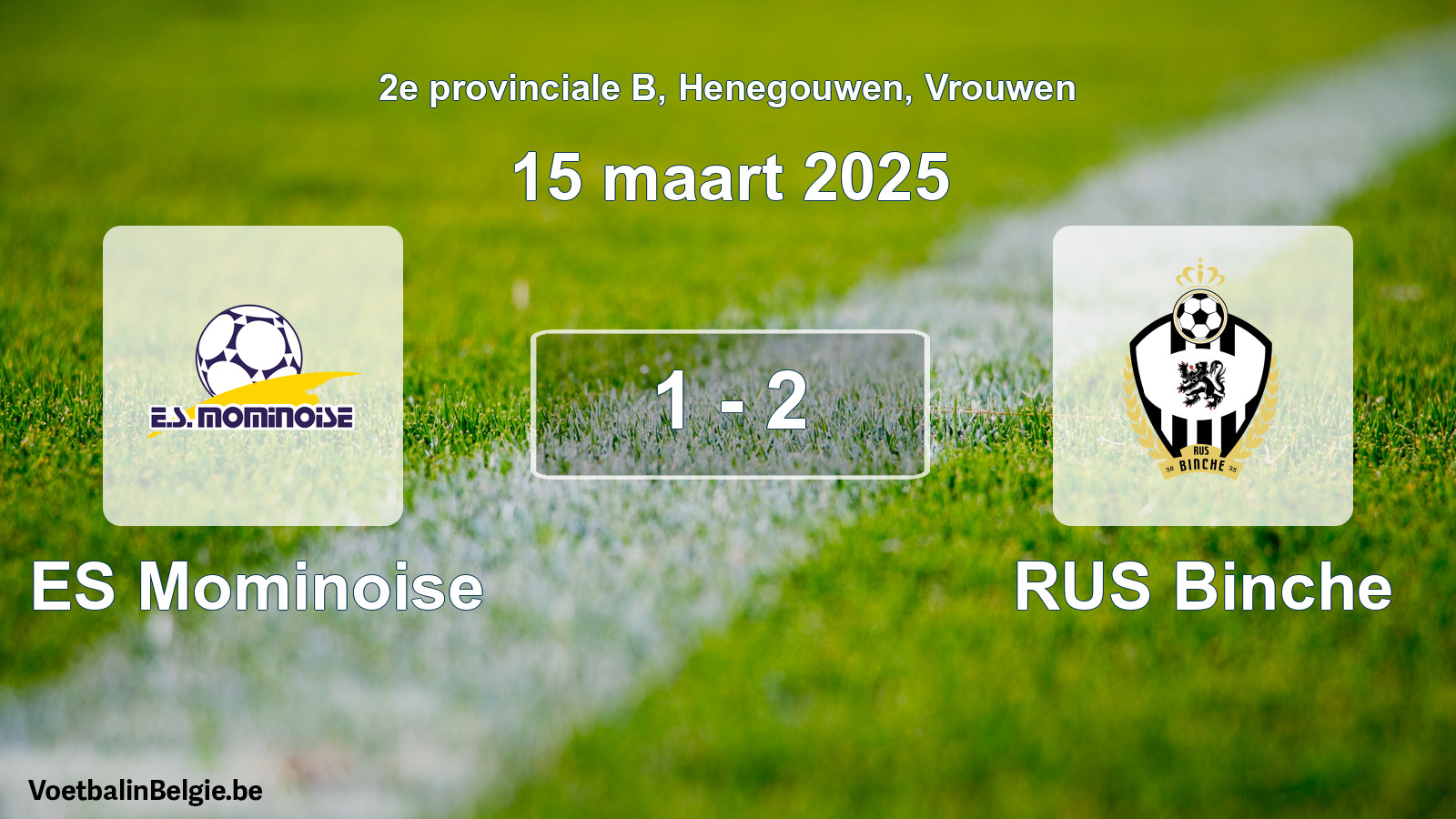 Gespeelde wedstrijd vrouwenvoetbal: ES Mominoise - RUS Binche 1 - 2 (15 maart 2025)