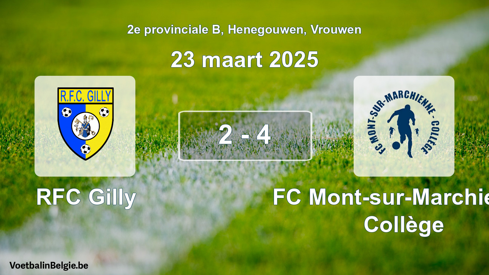 Played match women football: RFC Gilly - FC Mont-sur-Marchienne Collège 2 - 4 (23 March 2025)