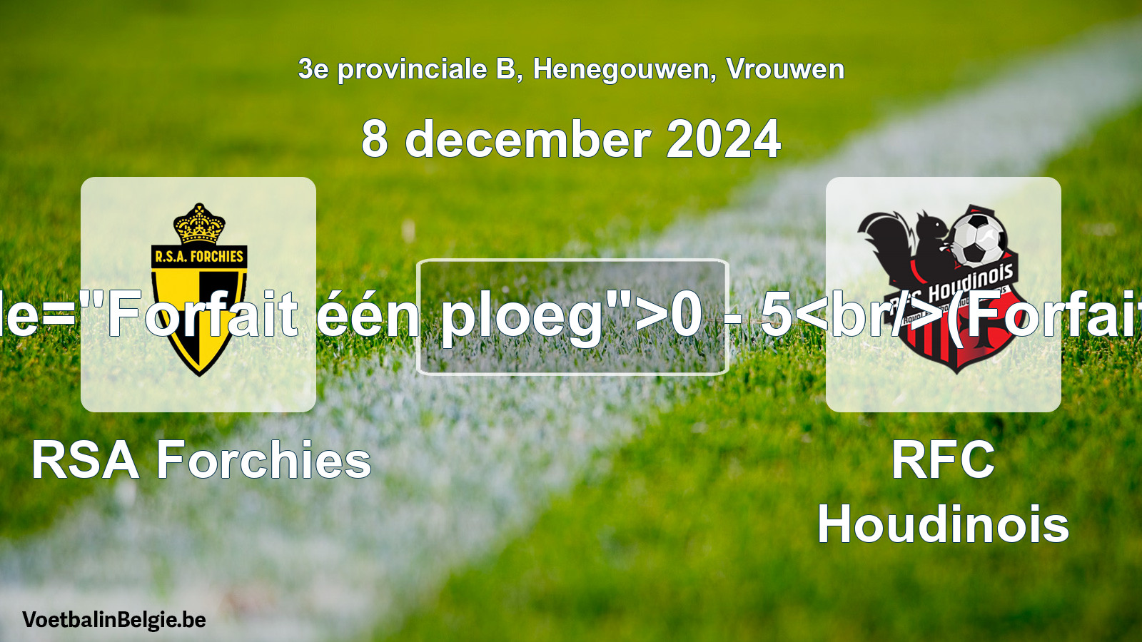 Forfait gegeven: RSA Forchies - RFC Houdinois 0 - 5 (8 december 2024)