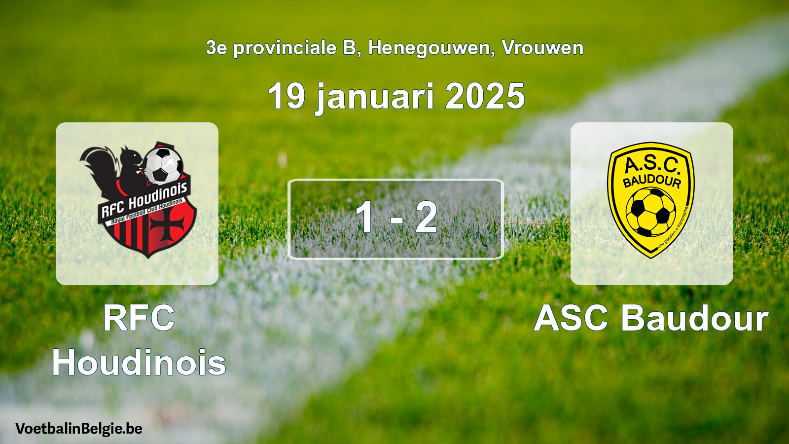 Gespeelde wedstrijd vrouwenvoetbal: RFC Houdinois - ASC Baudour 1 - 2 (19 januari 2025)