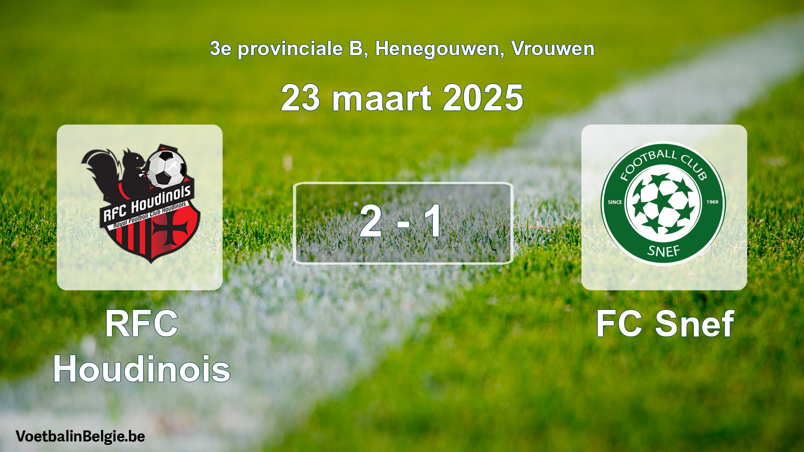 Gespeelde wedstrijd vrouwenvoetbal: RFC Houdinois - FC Snef 2 - 1 (23 maart 2025)
