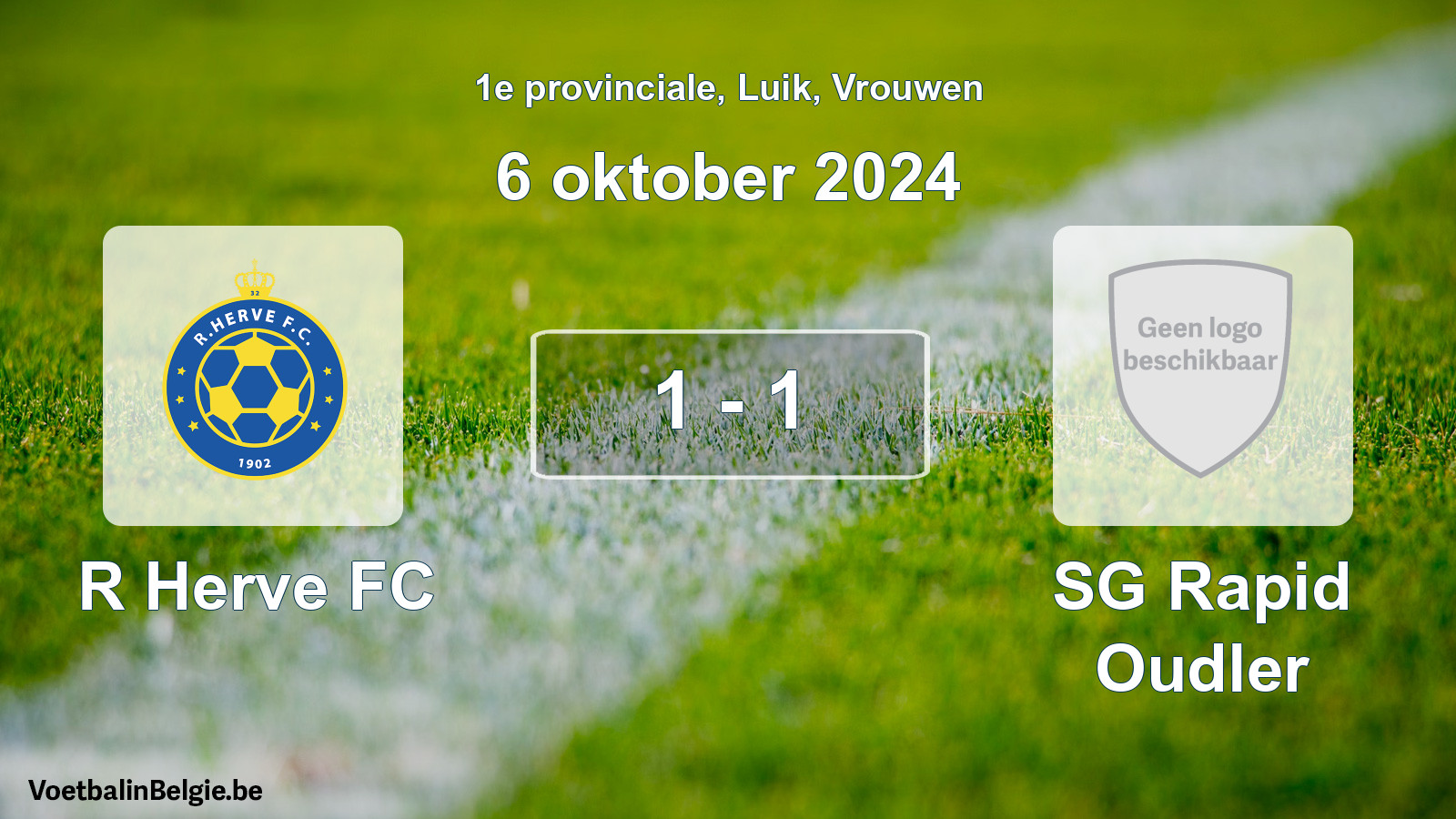 Gespeelde wedstrijd vrouwenvoetbal: R Herve FC - SG Rapid Oudler 1 - 1 (6 oktober 2024)