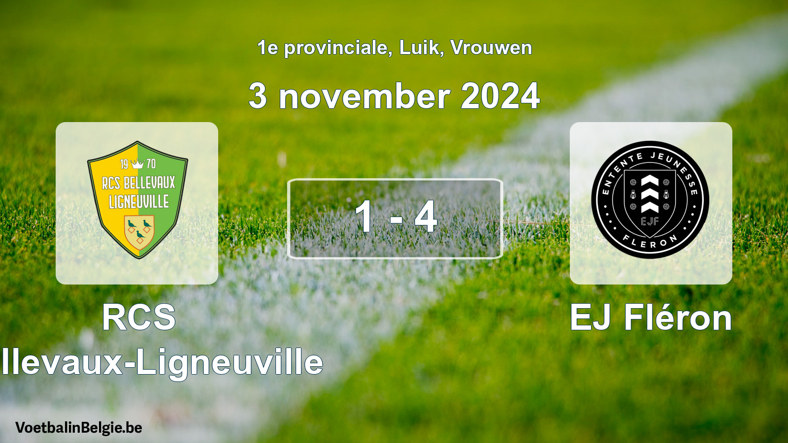 Played match women football: RCS Bellevaux-Ligneuville - EJ Fléron 1 - 4 (3 November 2024)