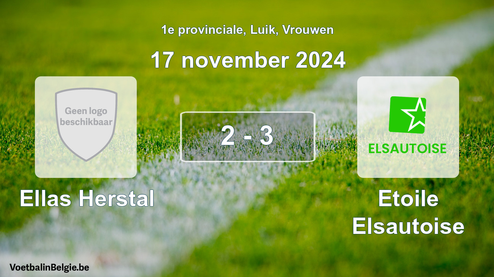 Gespeelde wedstrijd vrouwenvoetbal: Ellas Herstal - Etoile Elsautoise 2 - 3 (17 november 2024)