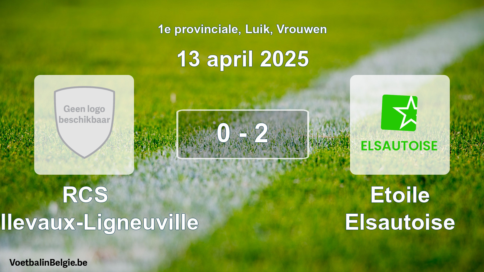 Gespeelde wedstrijd vrouwenvoetbal: RCS Bellevaux-Ligneuville - Etoile Elsautoise 0 - 2 (13 april 2025)