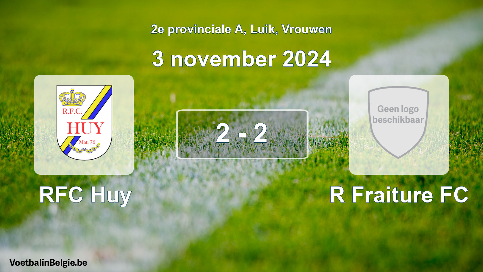 Gespeelde wedstrijd vrouwenvoetbal: RFC Huy - R Fraiture FC 2 - 2 (3 november 2024)