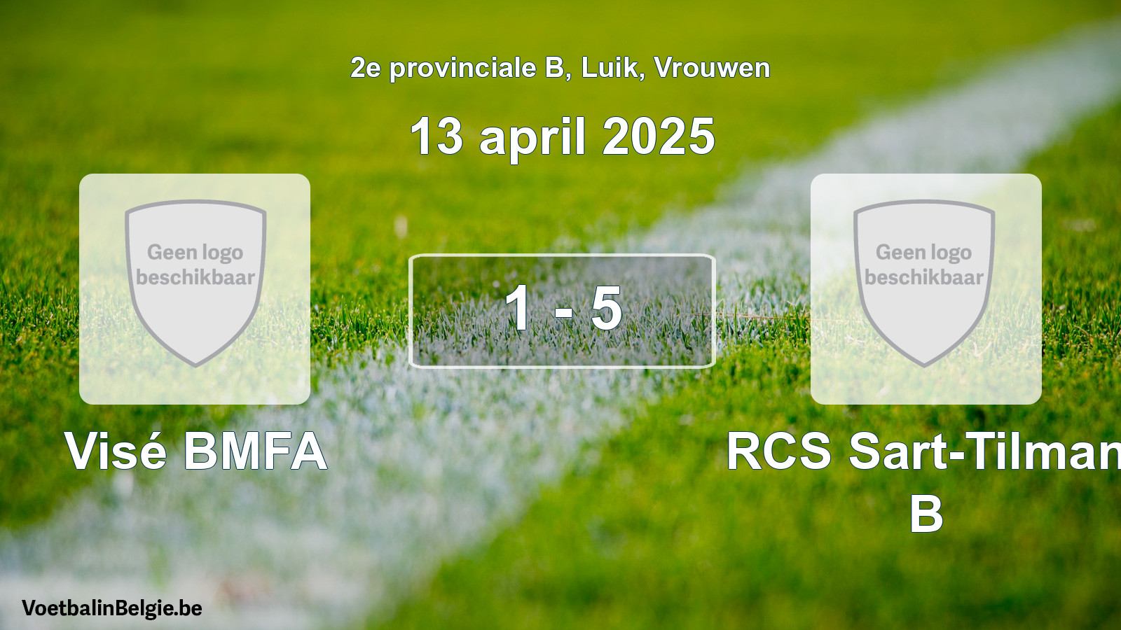 Gespeelde wedstrijd vrouwenvoetbal: Visé BMFA - RCS Sart-Tilman B 1 - 5 (13 april 2025)