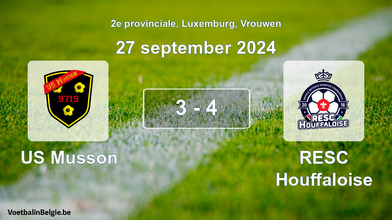 Gespeelde wedstrijd vrouwenvoetbal: US Musson - RESC Houffaloise 3 - 4 (27 september 2024)