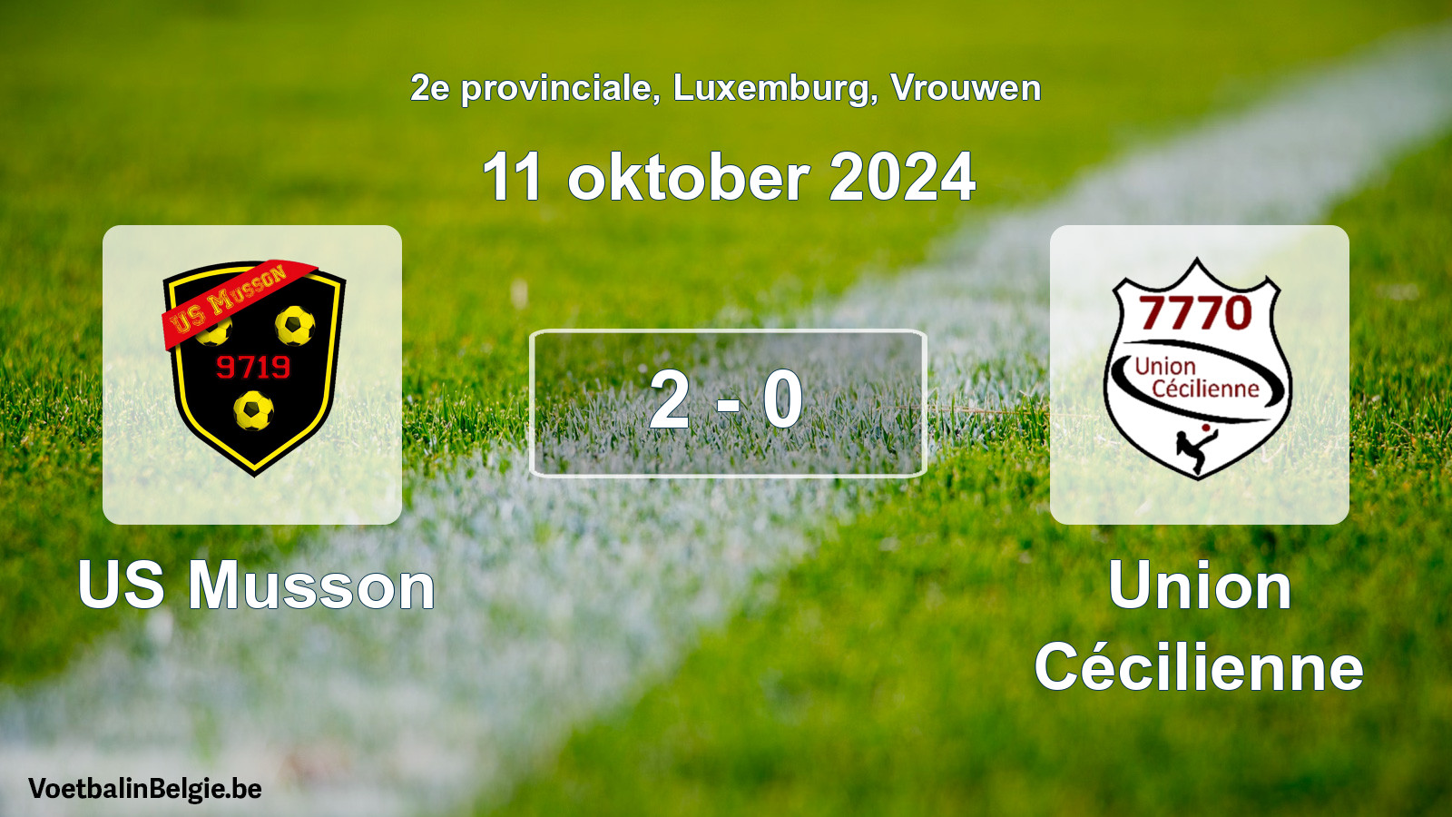 Gespeelde wedstrijd vrouwenvoetbal: US Musson - Union Cécilienne 2 - 0 (11 oktober 2024)