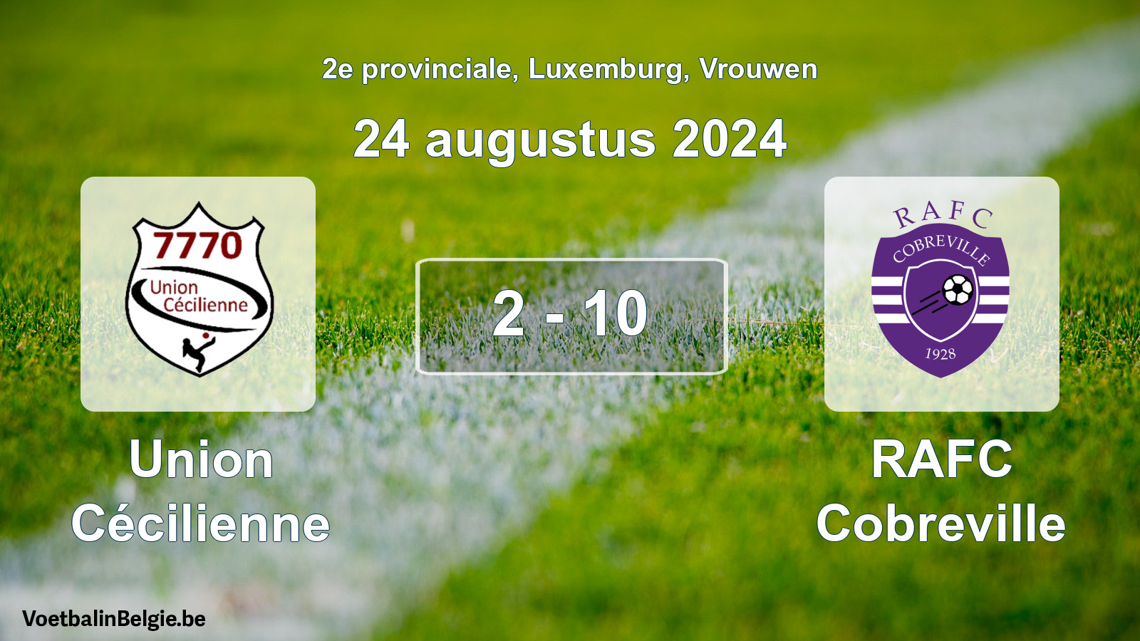 Played match women football: Union Cécilienne - RAFC Cobreville 2 - 10 (24 August 2024)