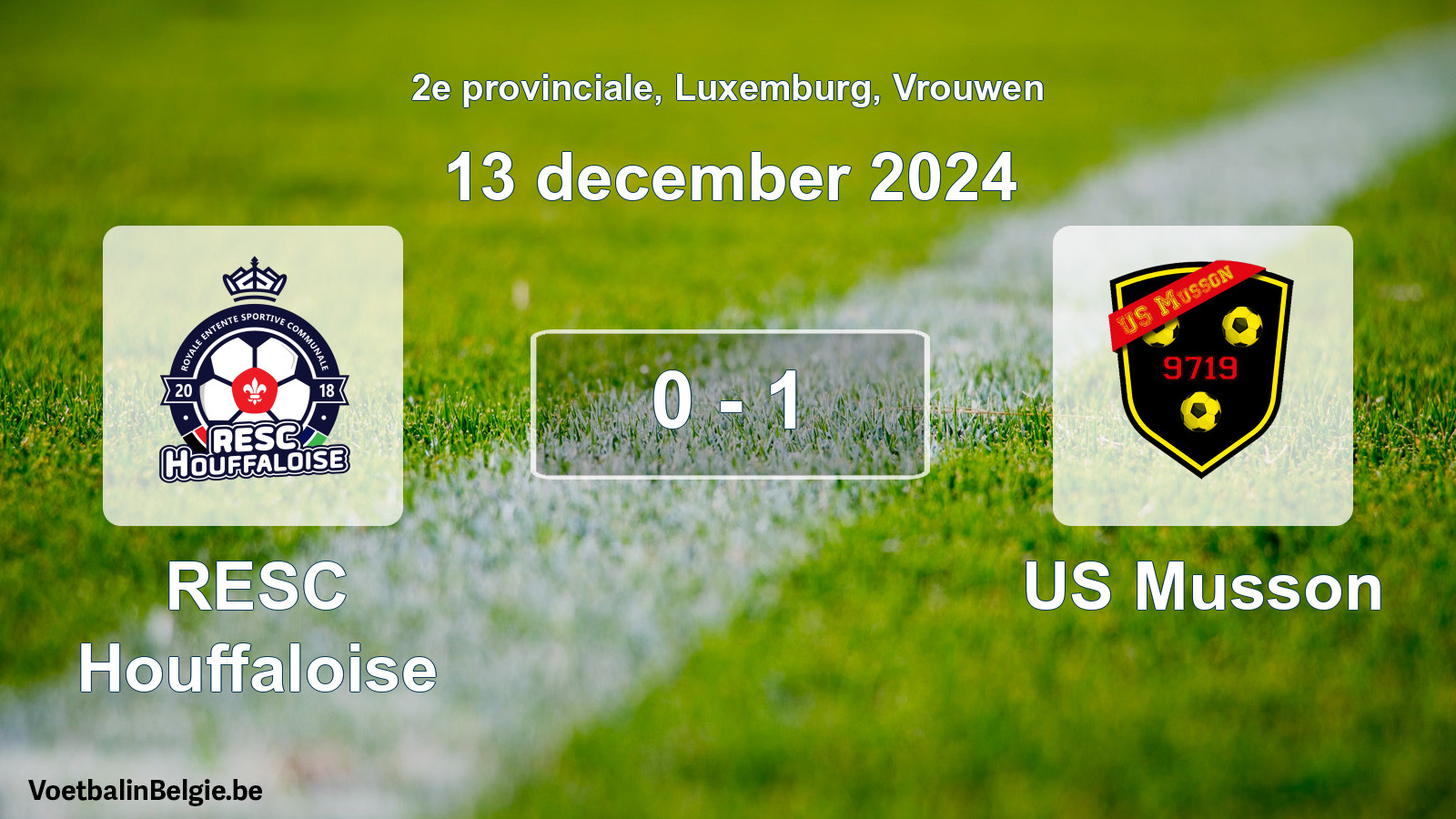 Gespeelde wedstrijd vrouwenvoetbal: RESC Houffaloise - US Musson 0 - 1 (13 december 2024)