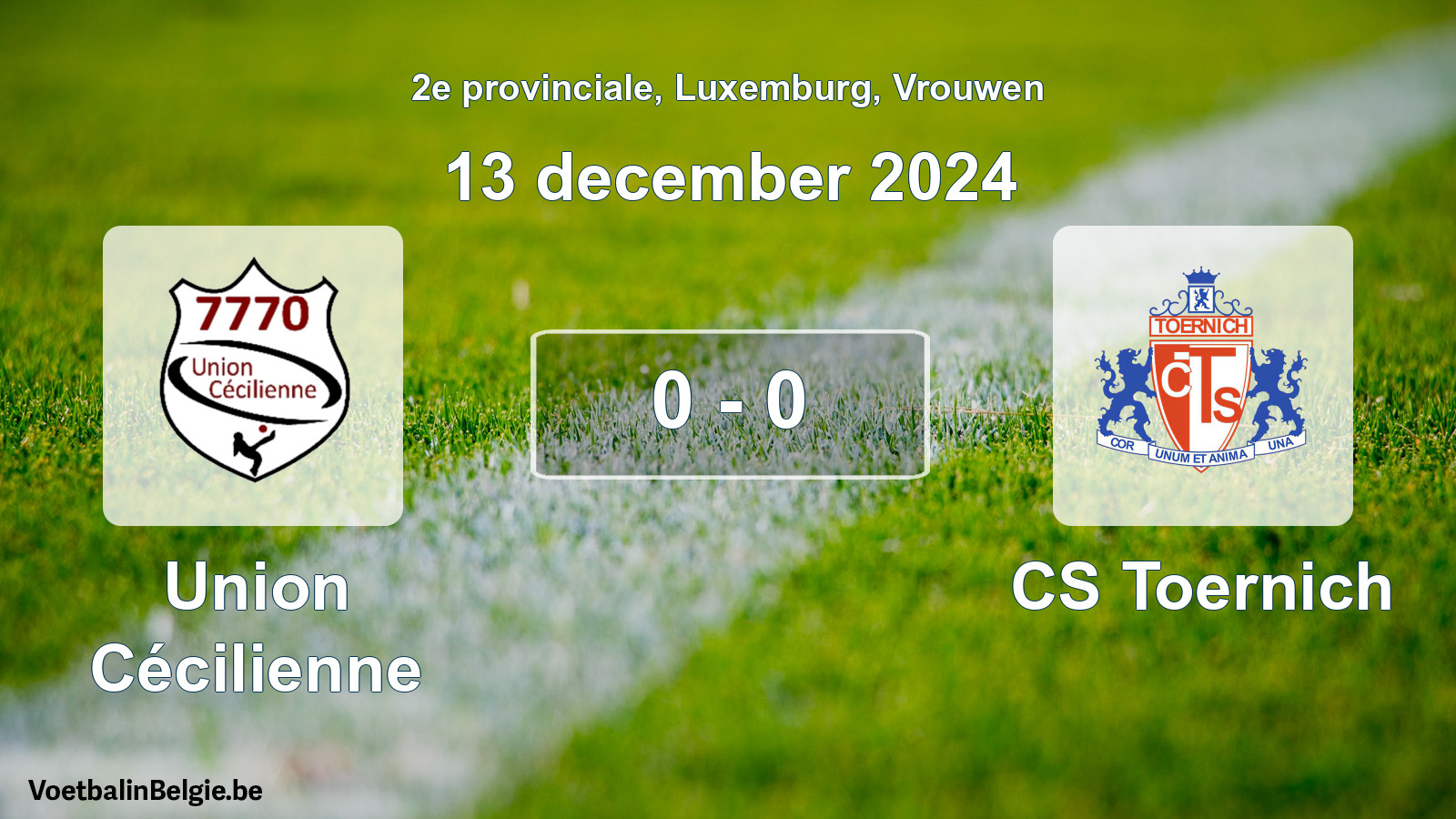 Gespeelde wedstrijd vrouwenvoetbal: Union Cécilienne - CS Toernich 0 - 0 (13 december 2024)