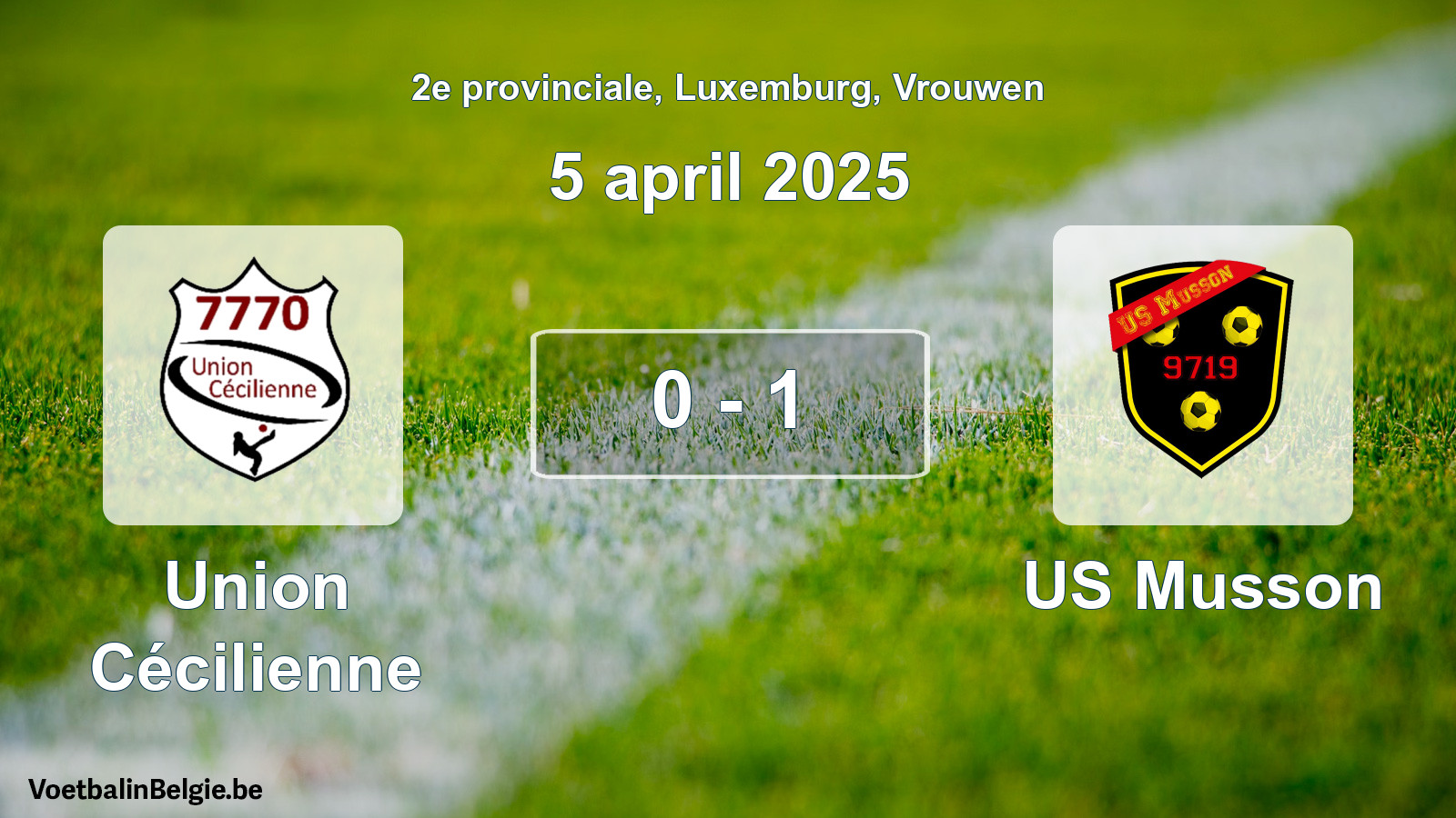 Gespeelde wedstrijd vrouwenvoetbal: Union Cécilienne - US Musson 0 - 1 (5 april 2025)