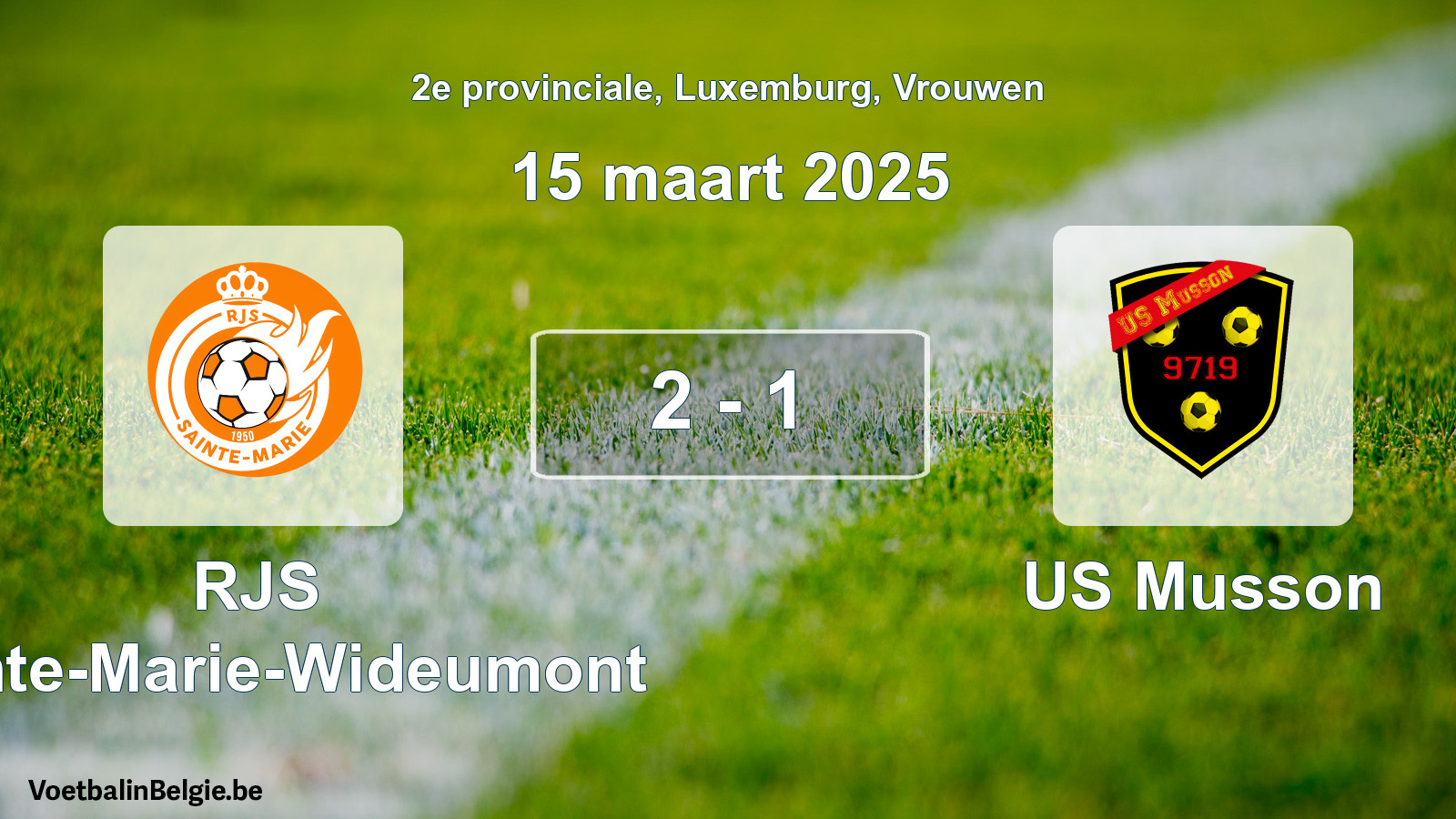 Gespeelde wedstrijd vrouwenvoetbal: RJS Sainte-Marie-Wideumont - US Musson 2 - 1 (15 maart 2025)