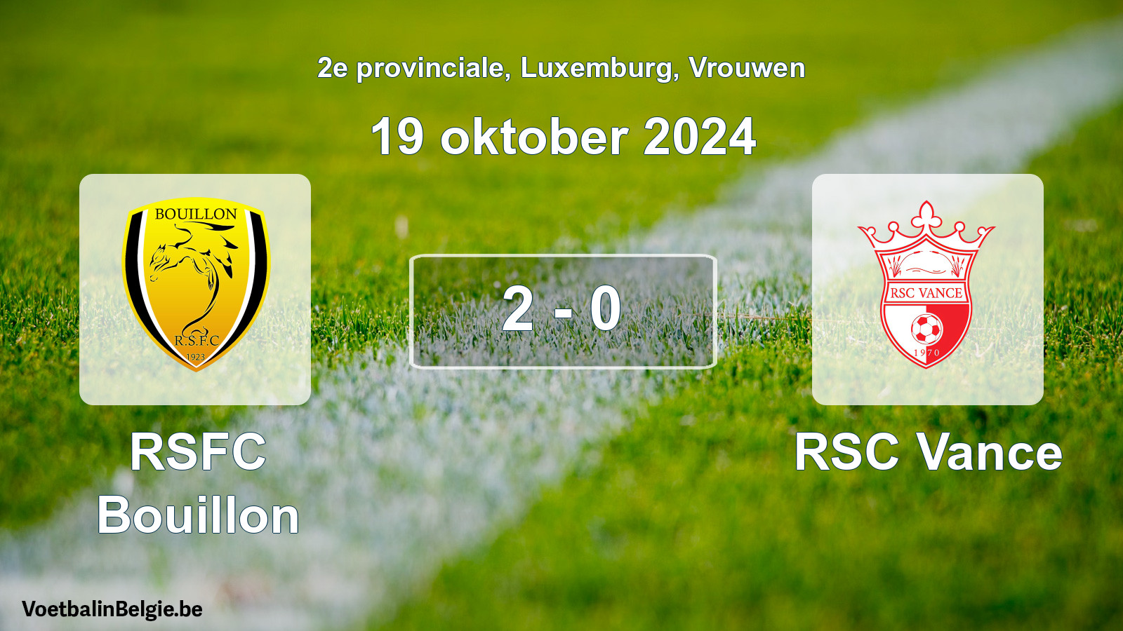 Gespeelde wedstrijd vrouwenvoetbal: RSFC Bouillon - RSC Vance 2 - 0 (19 oktober 2024)