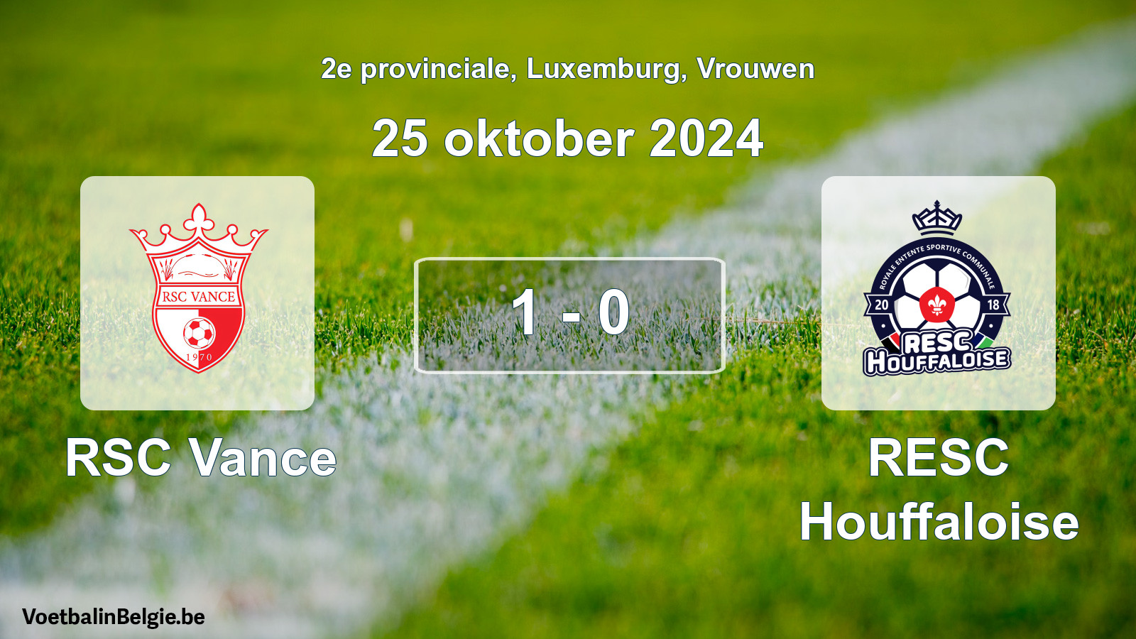 Gespeelde wedstrijd vrouwenvoetbal: RSC Vance - RESC Houffaloise 1 - 0 (25 oktober 2024)