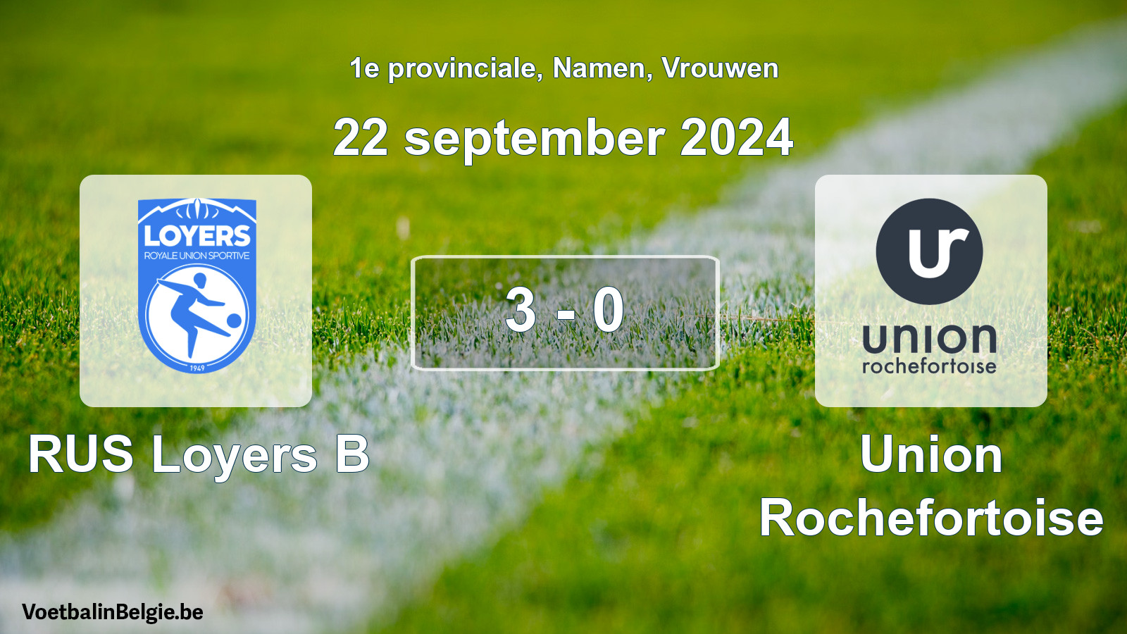 Gespeelde wedstrijd vrouwenvoetbal: RUS Loyers B - Union Rochefortoise 3 - 0 (22 september 2024)