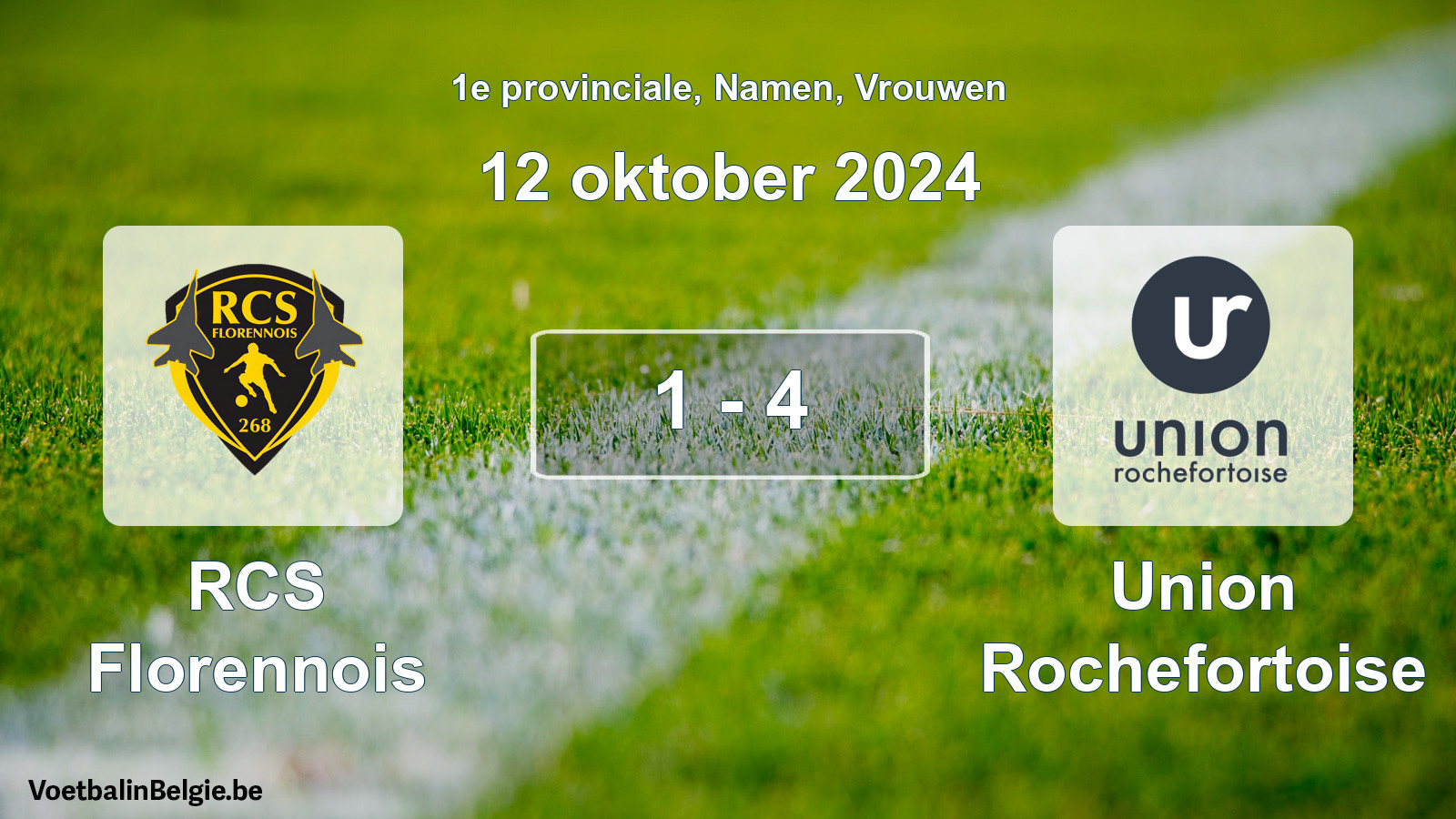 Gespeelde wedstrijd vrouwenvoetbal: RCS Florennois - Union Rochefortoise 1 - 4 (12 oktober 2024)