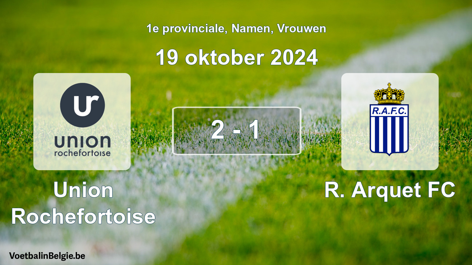 Gespeelde wedstrijd vrouwenvoetbal: Union Rochefortoise - R. Arquet FC 2 - 1 (19 oktober 2024)