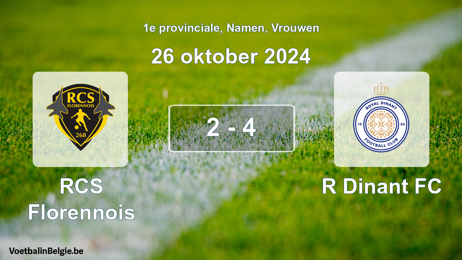 Gespeelde wedstrijd vrouwenvoetbal: RCS Florennois - R Dinant FC 2 - 4 (26 oktober 2024)