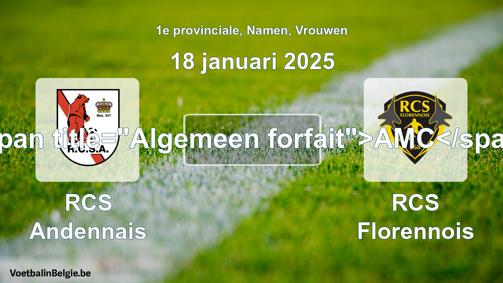 General forfeit: RCS Andennais - RCS Florennois (18 January 2025)