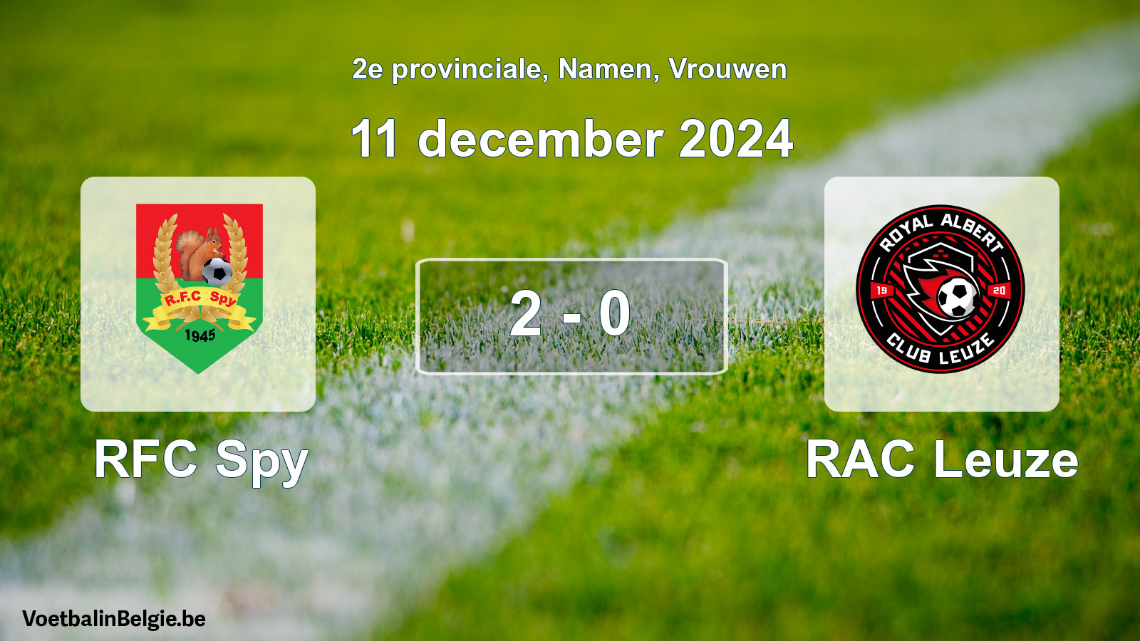 Gespeelde wedstrijd vrouwenvoetbal: RFC Spy - RAC Leuze 2 - 0 (11 december 2024)