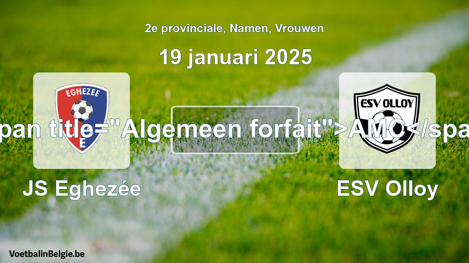Algemeen forfait: JS Eghezée - ESV Olloy (19 januari 2025)