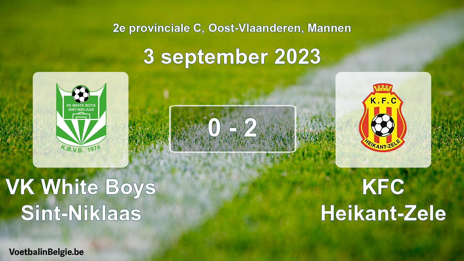 Gespeelde wedstrijd mannenvoetbal: VK White Boys Sint-Niklaas - KFC Heikant-Zele 0 - 2 (3 september 2023)