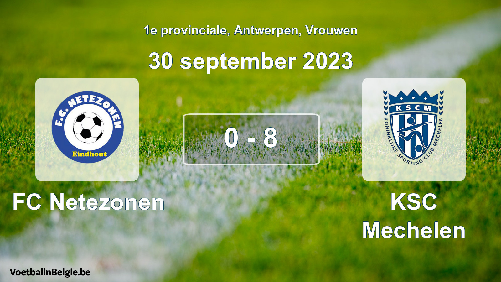 Gespeelde wedstrijd vrouwenvoetbal: FC Netezonen - KSC Mechelen 0 - 8 (30 september 2023)