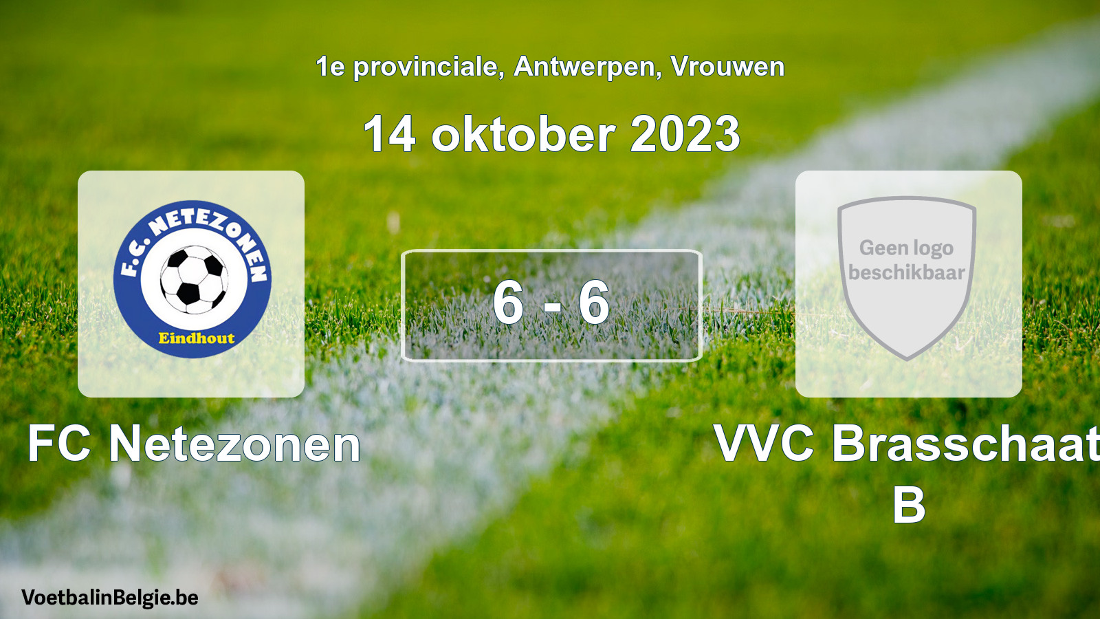 Gespeelde wedstrijd vrouwenvoetbal: FC Netezonen - VVC Brasschaat B 6 - 6 (14 oktober 2023)