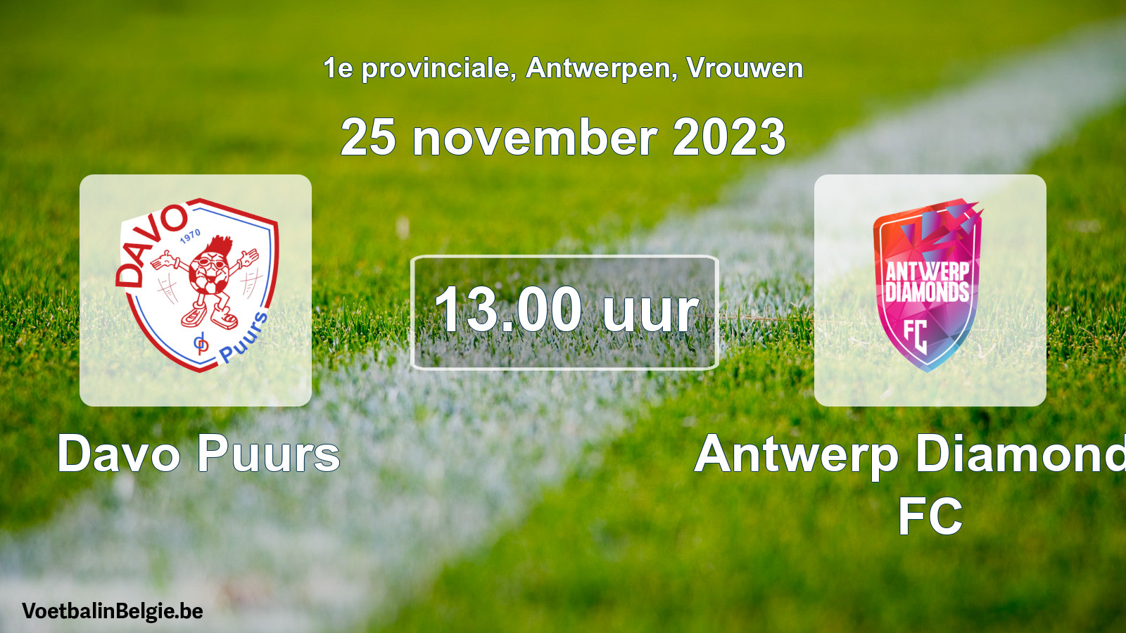 Scheduled match women football: Davo Puurs - Antwerp Diamonds FC (25 November 2023)