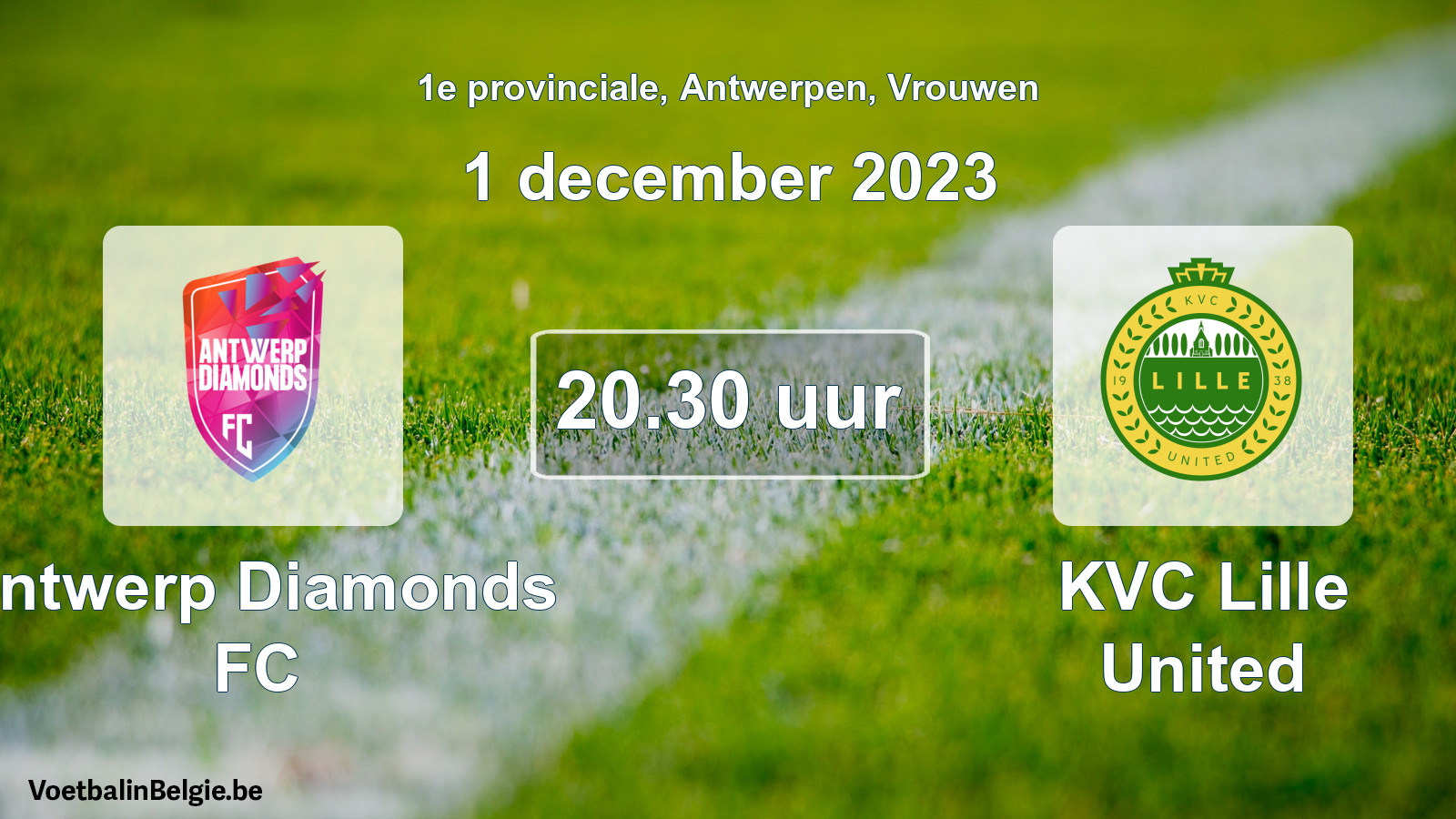 Scheduled match women football: Antwerp Diamonds FC - KVC Lille United (1 December 2023)
