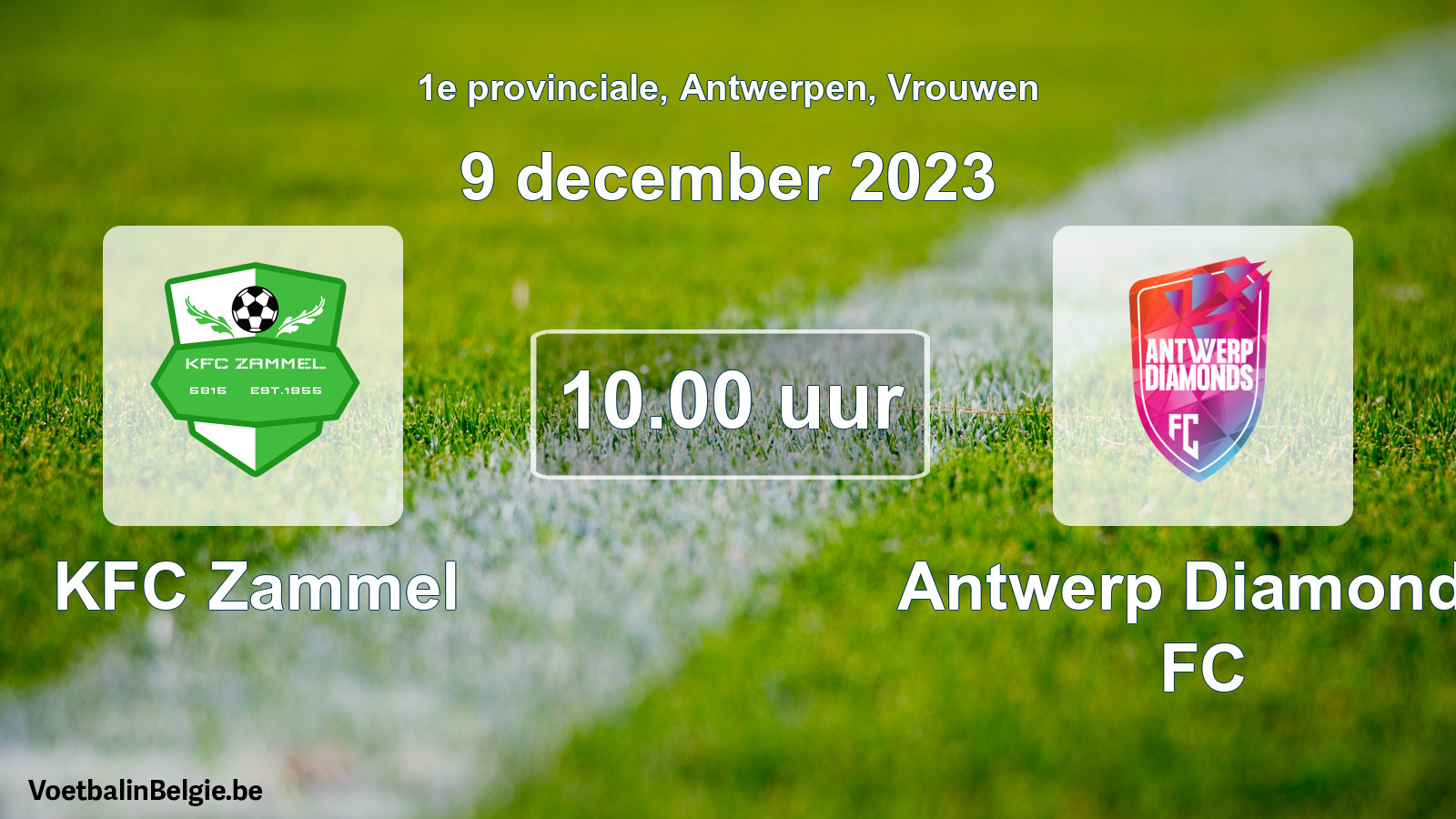 Match prévu football femmes: KFC Zammel - Antwerp Diamonds FC (9 décembre 2023)