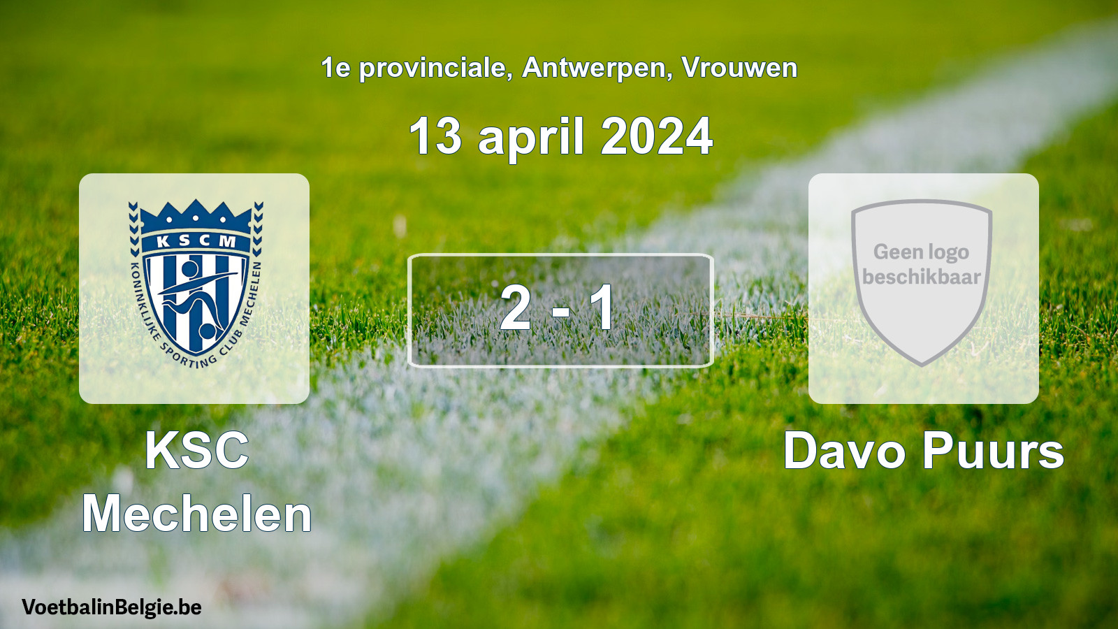 Gespeelde wedstrijd vrouwenvoetbal: KSC Mechelen - Davo Puurs 2 - 1 (13 april 2024)