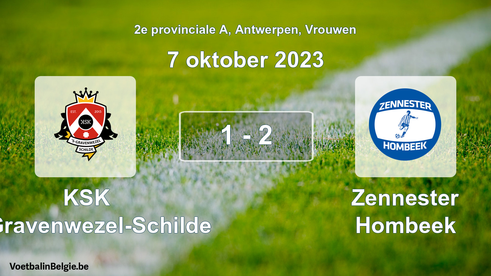 Gespeelde wedstrijd vrouwenvoetbal: KSK 's-Gravenwezel-Schilde - Zennester Hombeek 1 - 2 (7 oktober 2023)