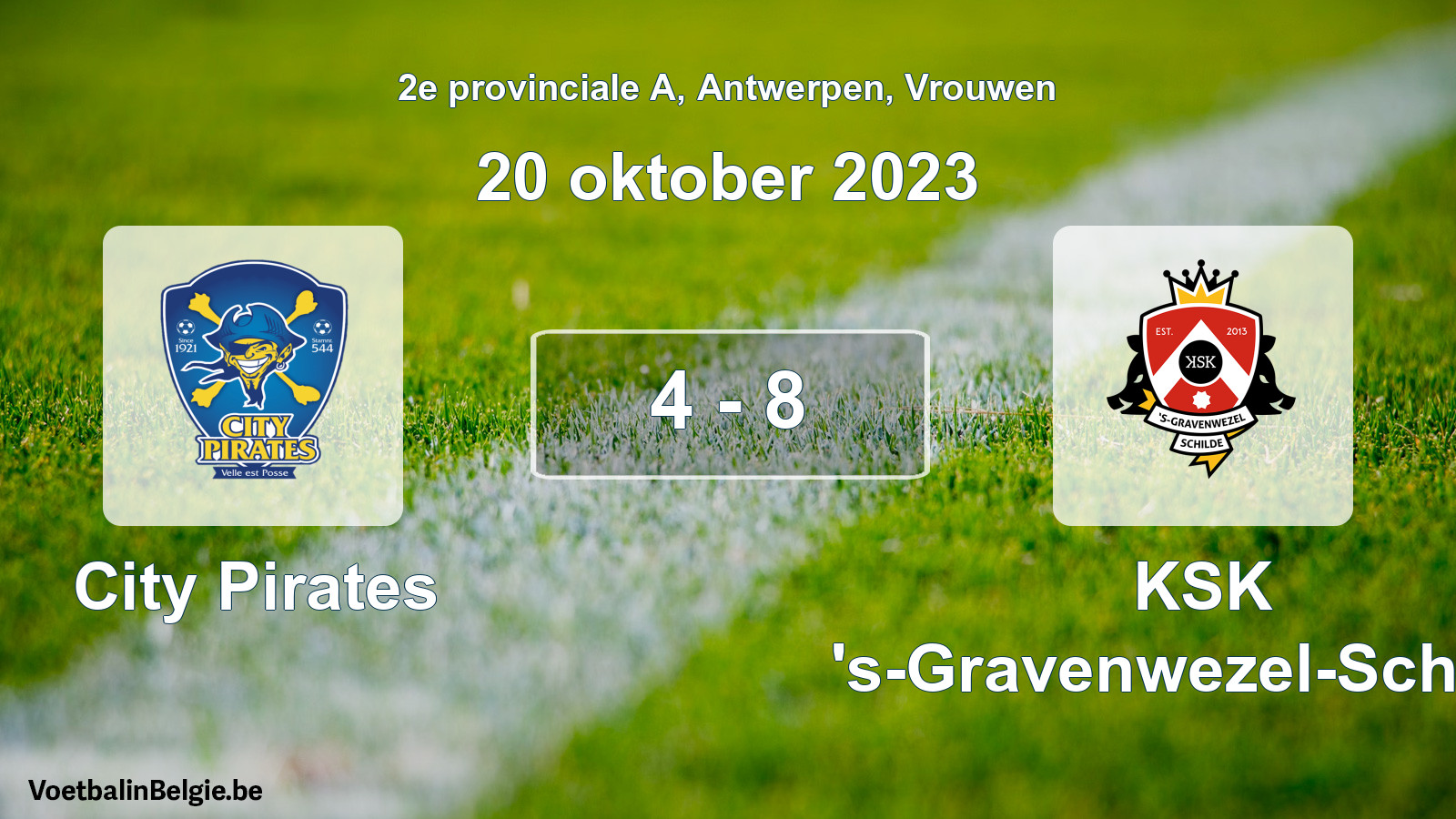 Gespeelde wedstrijd vrouwenvoetbal: City Pirates - KSK 's-Gravenwezel-Schilde 4 - 8 (20 oktober 2023)