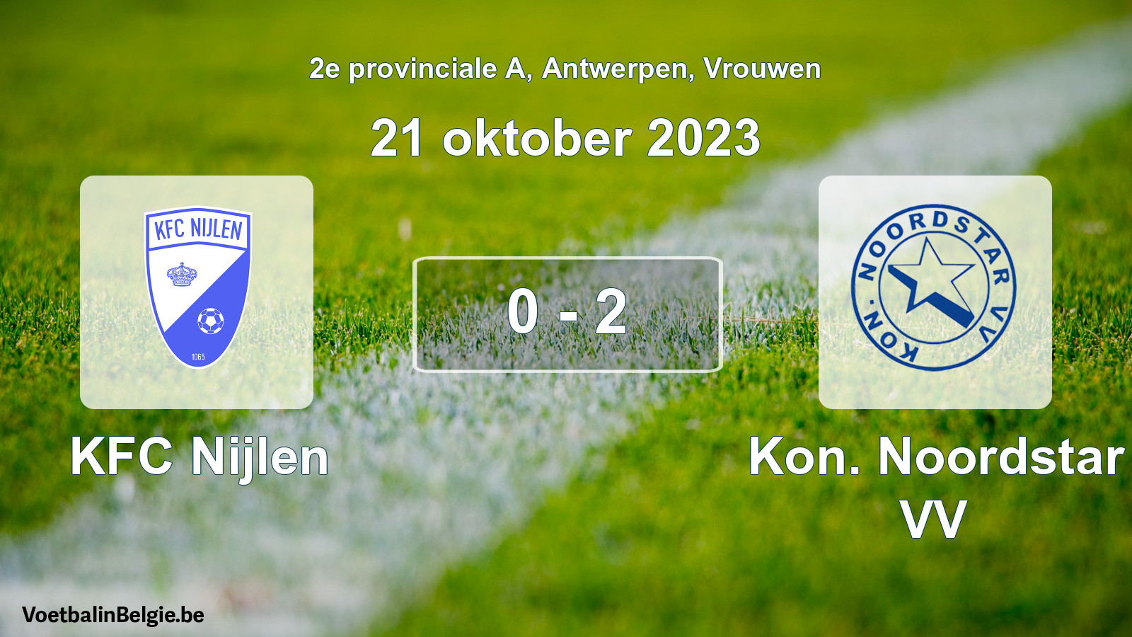 Gespeelde wedstrijd vrouwenvoetbal: KFC Nijlen - Kon. Noordstar VV 0 - 2 (21 oktober 2023)