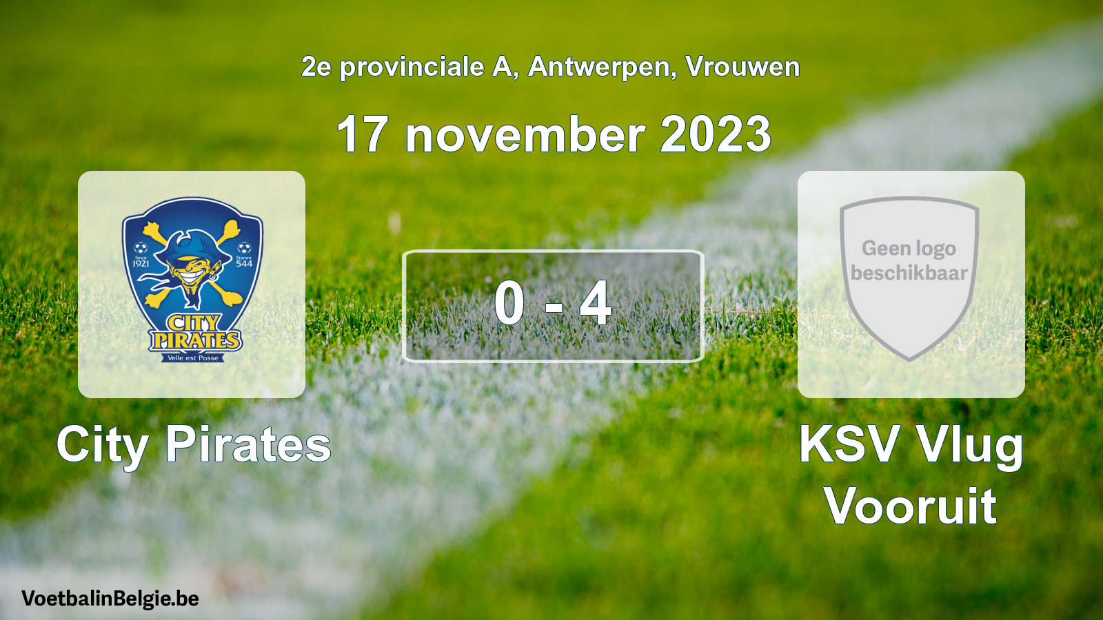 Gespeelde wedstrijd vrouwenvoetbal: City Pirates - KSV Vlug Vooruit 0 - 4 (17 november 2023)