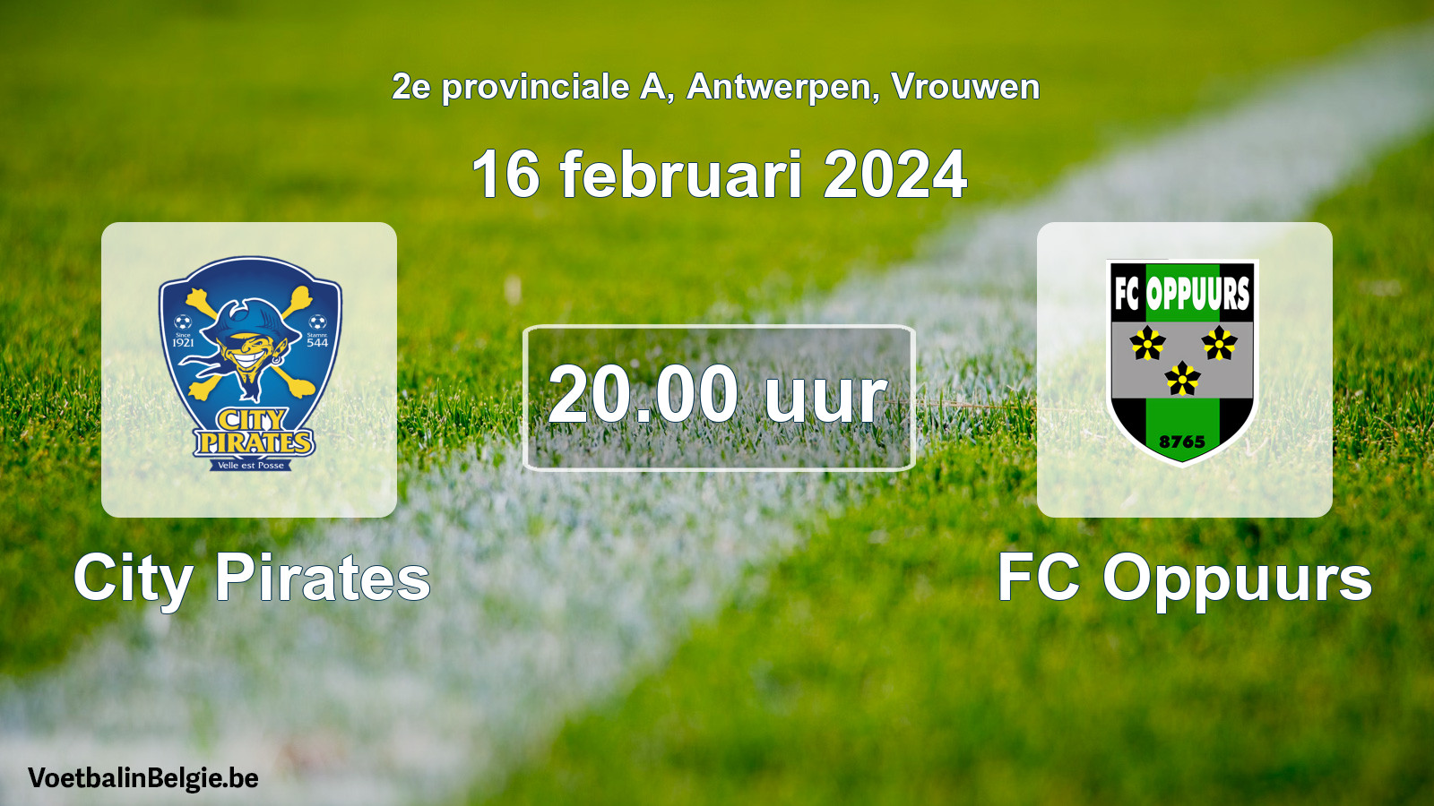 Geplantes Spiel frauen-Fußball: City Pirates - FC Oppuurs (16 Februar 2024)