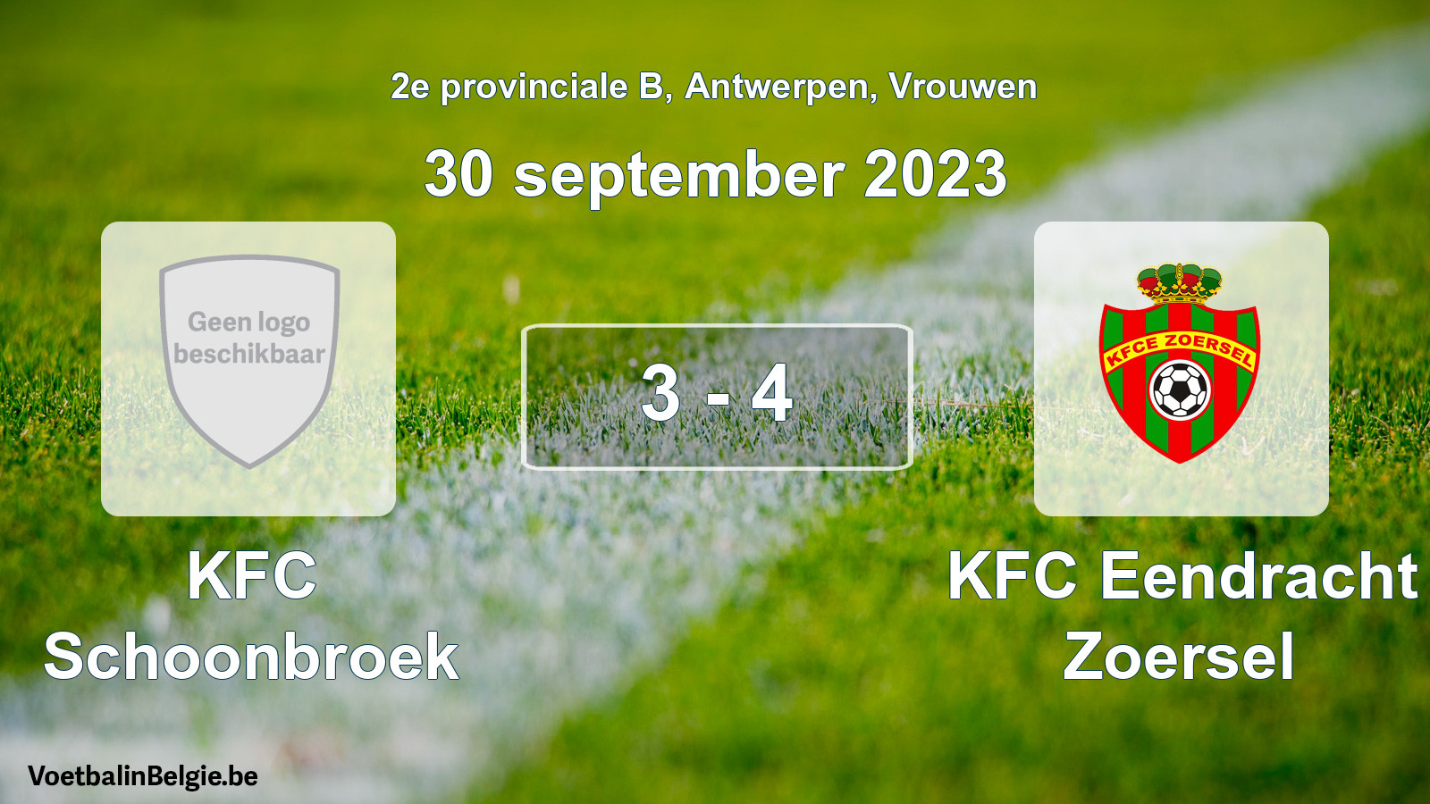 Gespeelde wedstrijd vrouwenvoetbal: KFC Schoonbroek - KFC Eendracht Zoersel 3 - 4 (30 september 2023)