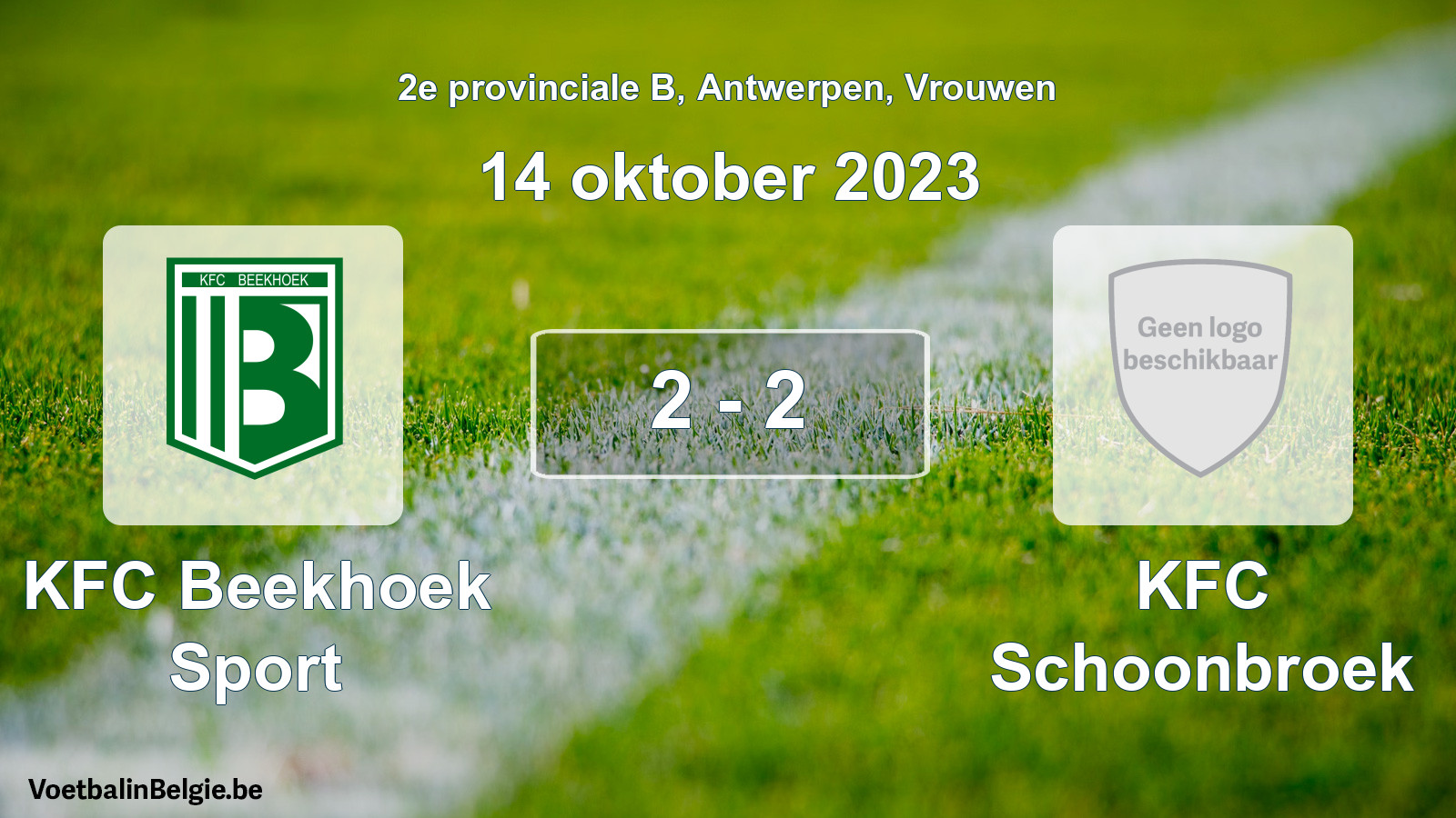 Gespeelde wedstrijd vrouwenvoetbal: KFC Beekhoek Sport - KFC Schoonbroek 2 - 2 (14 oktober 2023)