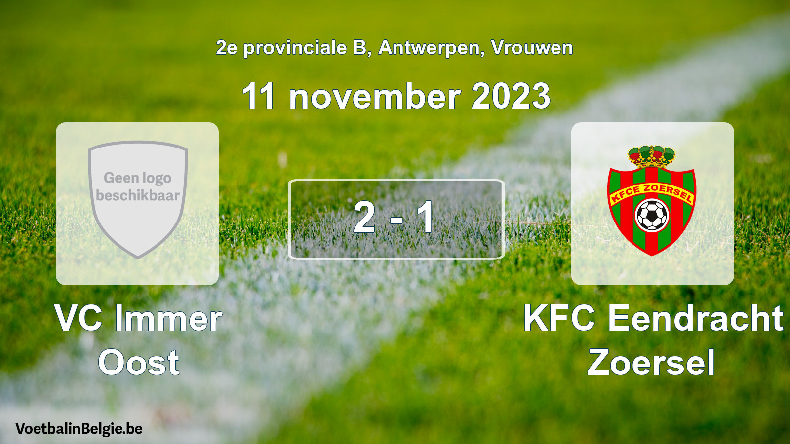 Gespeelde wedstrijd vrouwenvoetbal: VC Immer Oost - KFC Eendracht Zoersel 2 - 1 (11 november 2023)