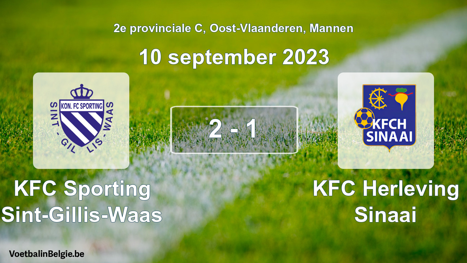 Gespeelde wedstrijd mannenvoetbal: KFC Sporting Sint-Gillis-Waas - KFC Herleving Sinaai 2 - 1 (10 september 2023)