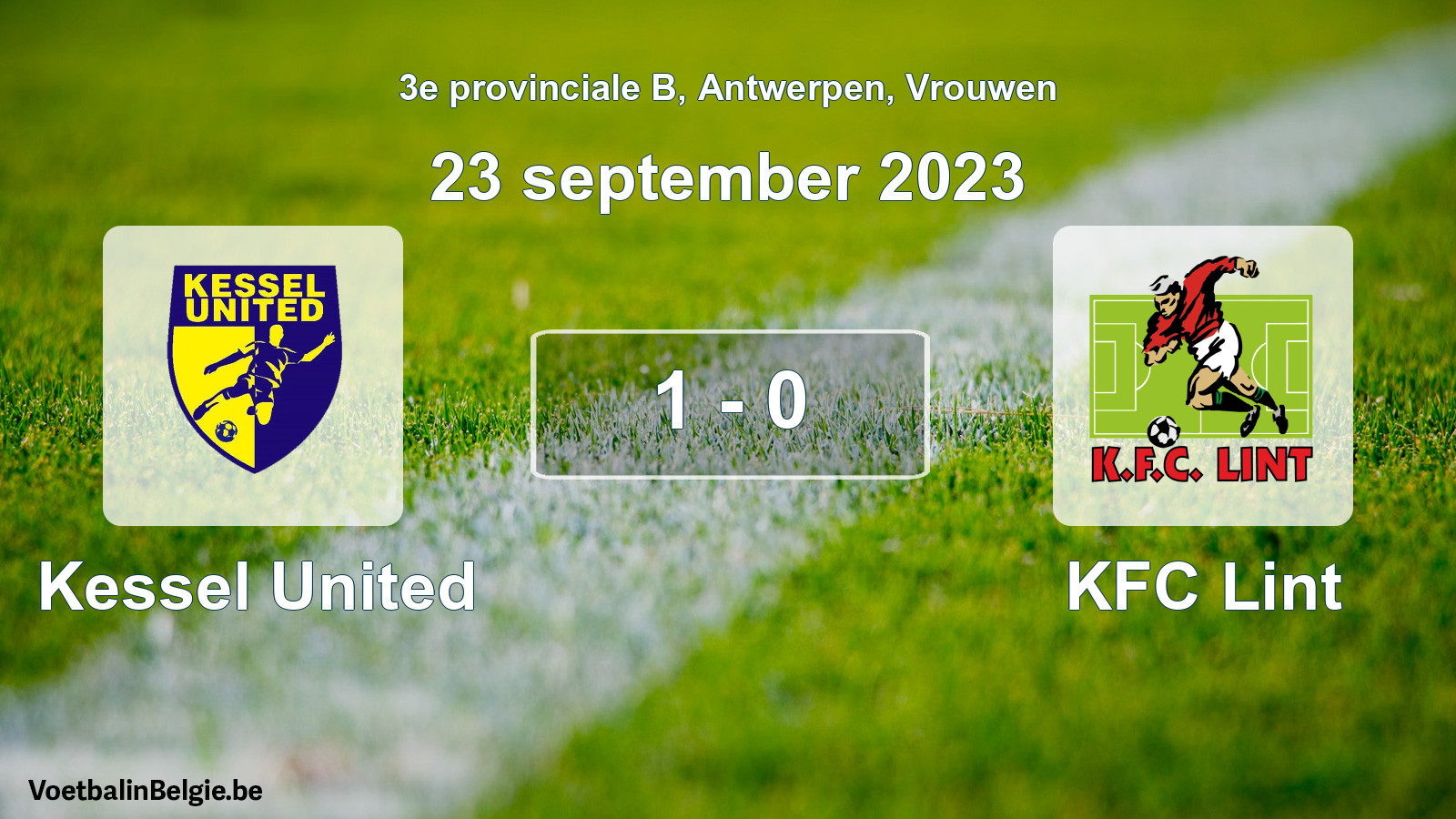 Gespeelde wedstrijd vrouwenvoetbal: Kessel United - KFC Lint 1 - 0 (23 september 2023)