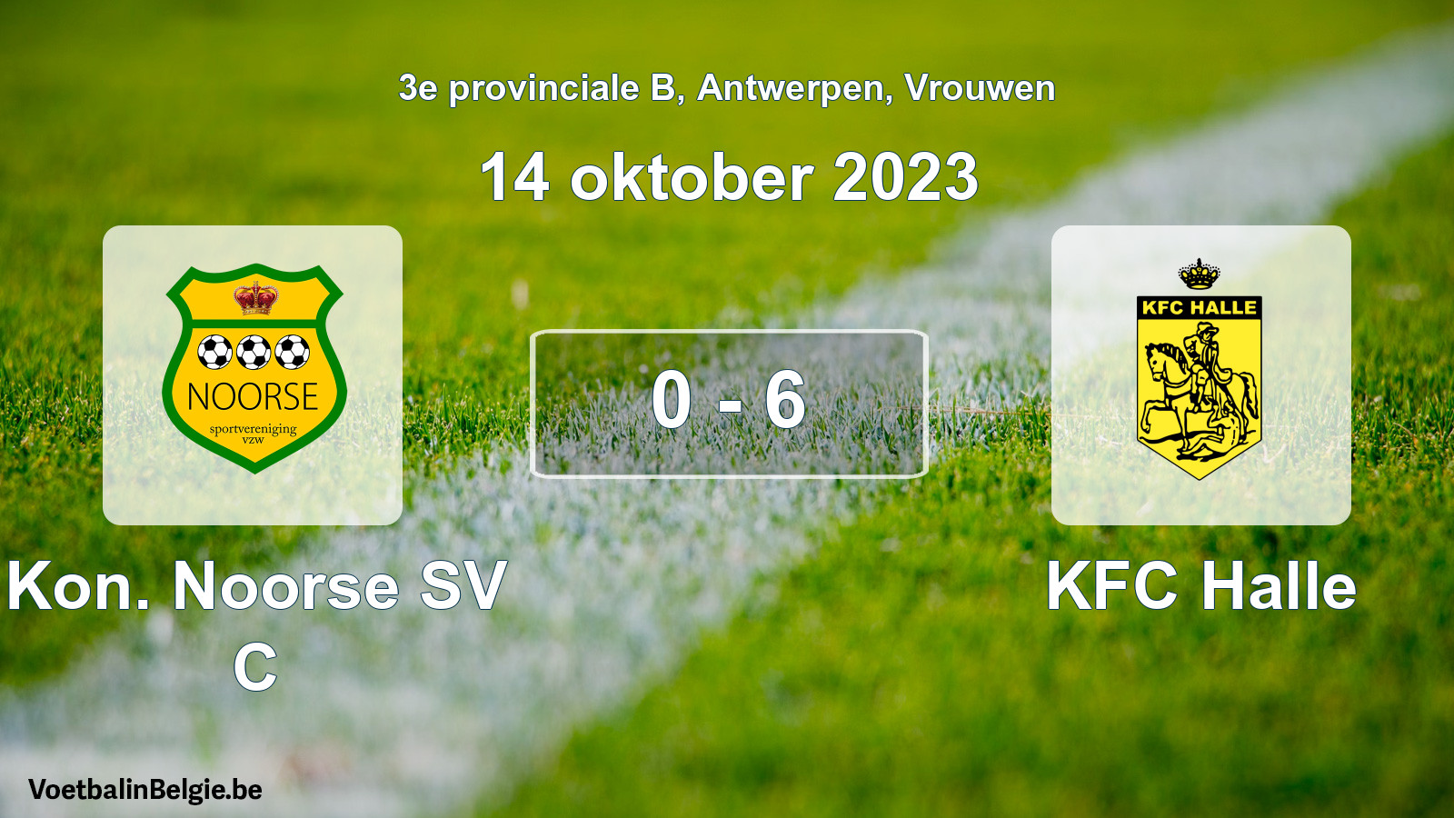 Gespeelde wedstrijd vrouwenvoetbal: Kon. Noorse SV C - KFC Halle 0 - 6 (14 oktober 2023)